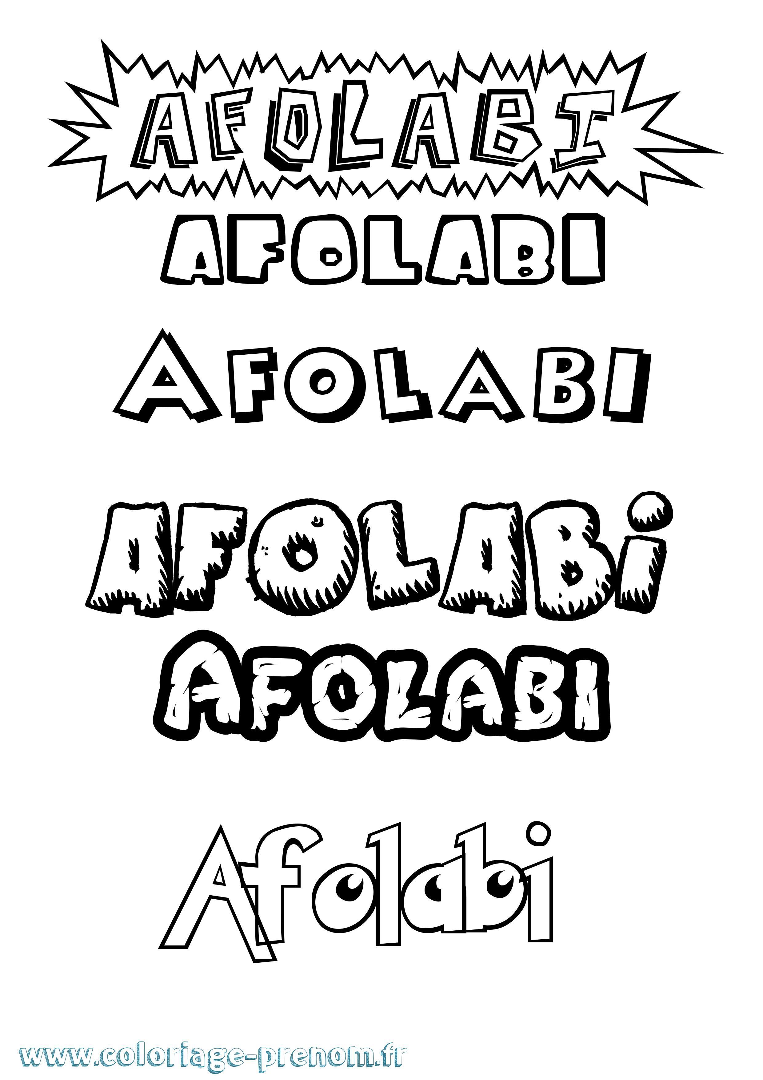Coloriage prénom Afolabi Dessin Animé