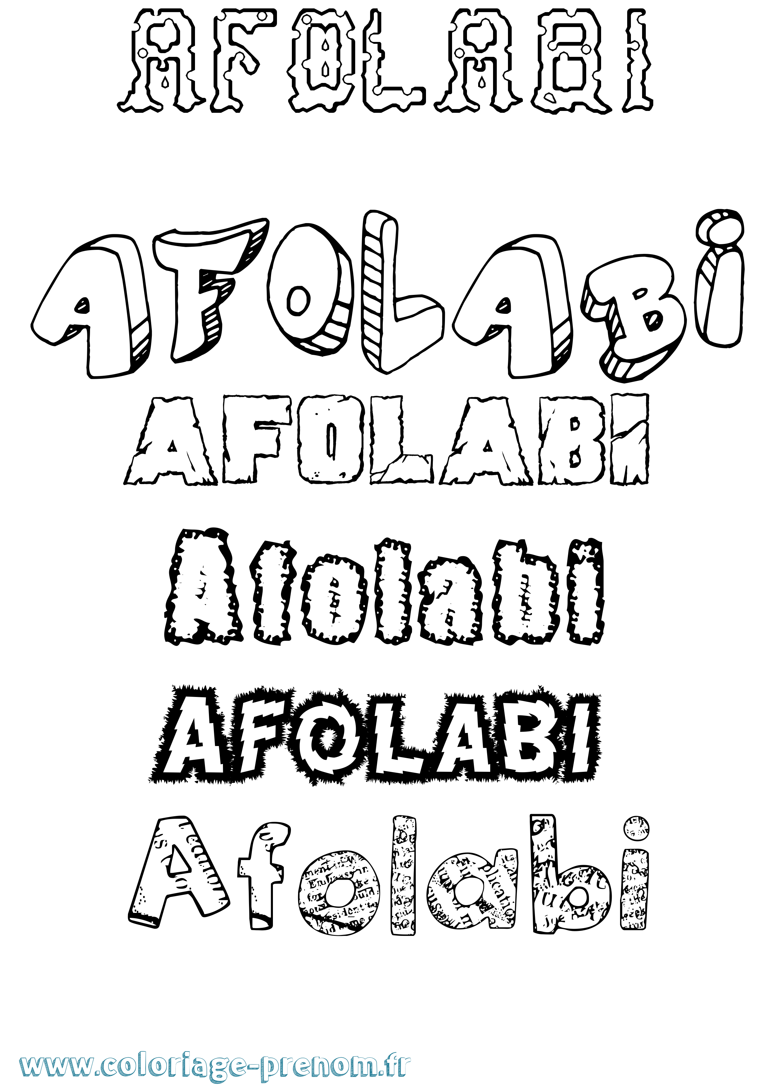 Coloriage prénom Afolabi Destructuré