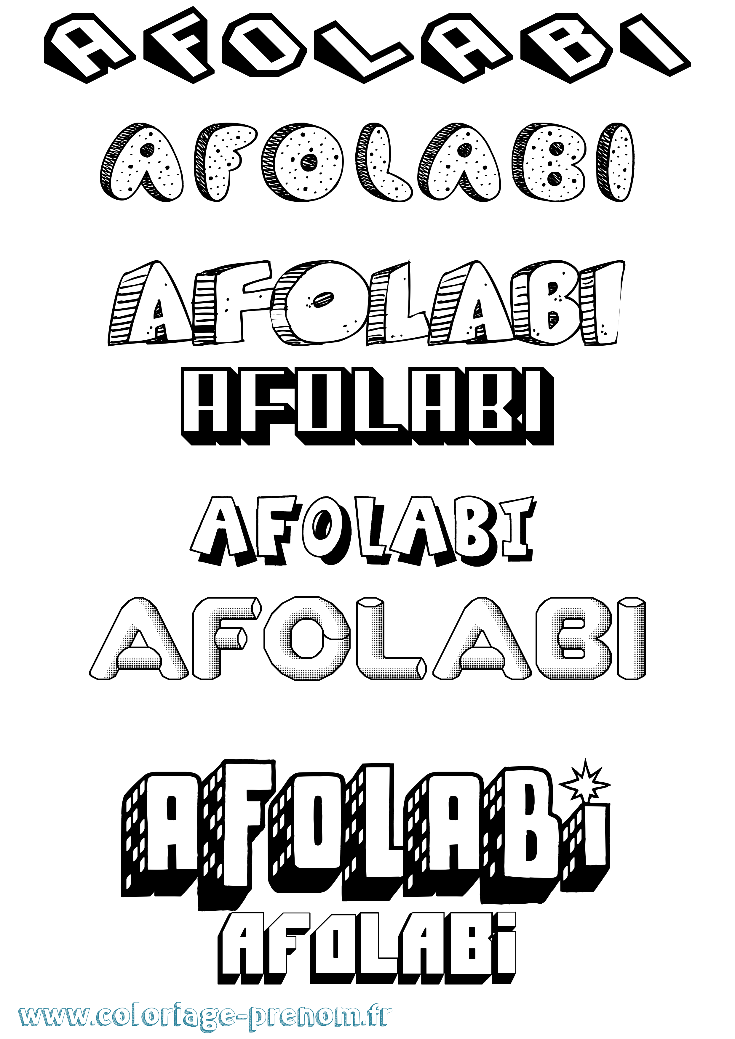 Coloriage prénom Afolabi Effet 3D