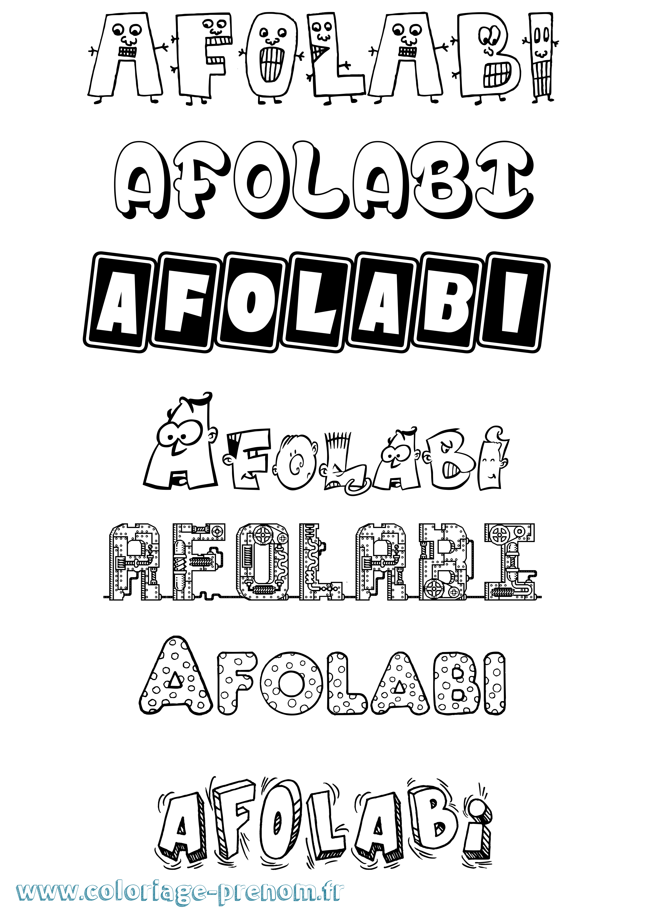 Coloriage prénom Afolabi Fun