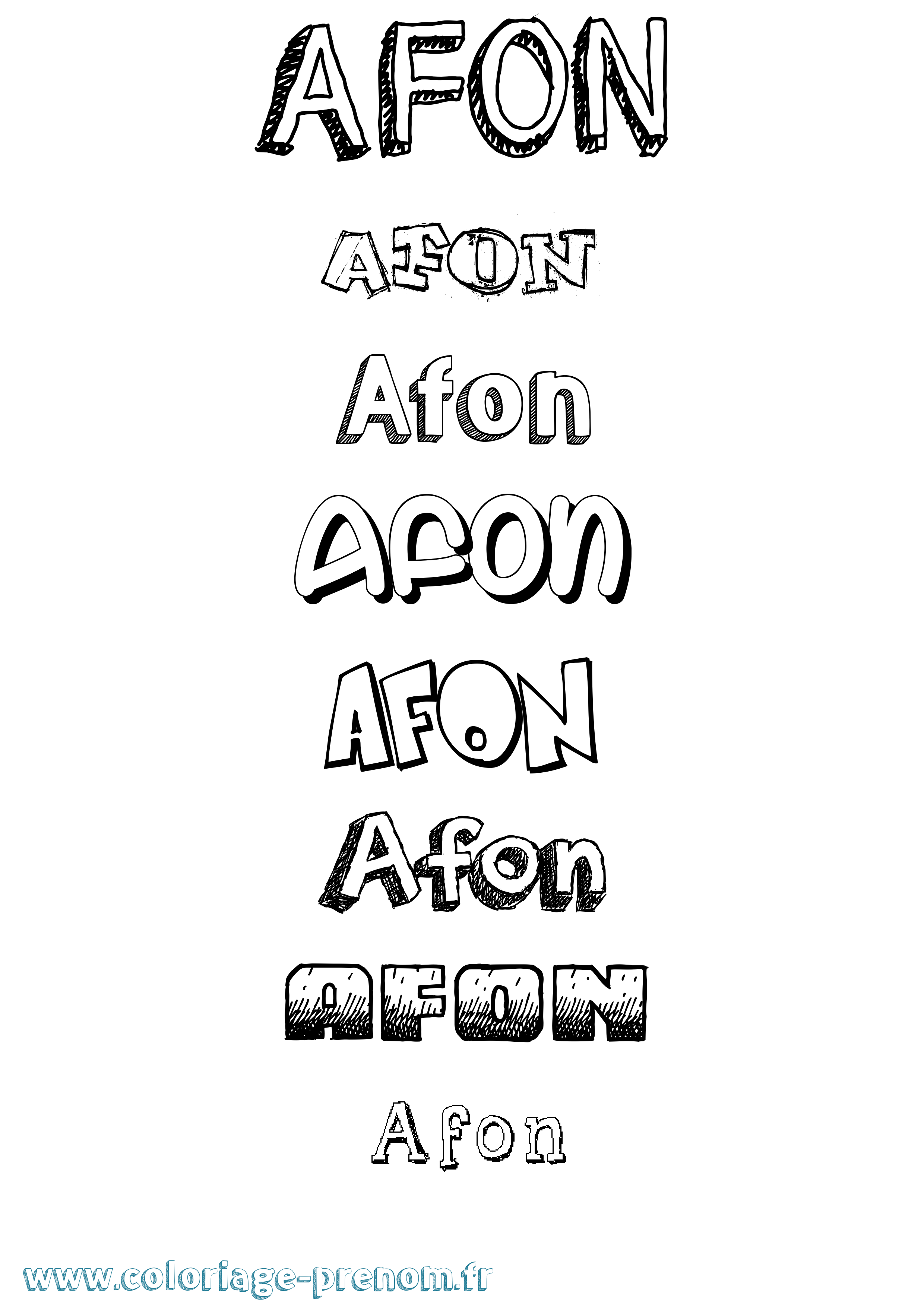 Coloriage Afon Dessiné Coloriage prénom Afon Dessiné