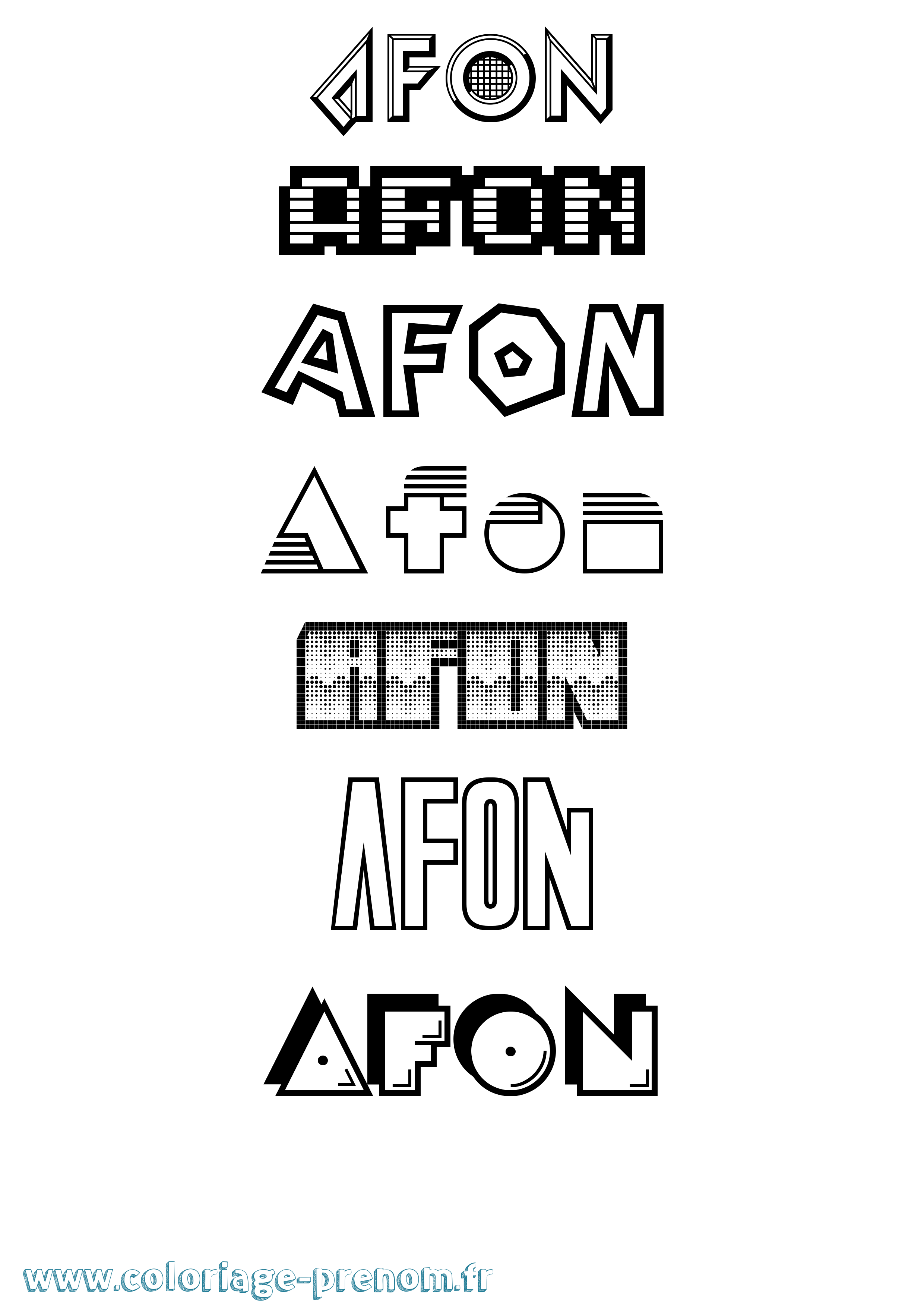 Coloriage Afon Jeux Vidéos Coloriage prénom Afon Jeux Vidéos