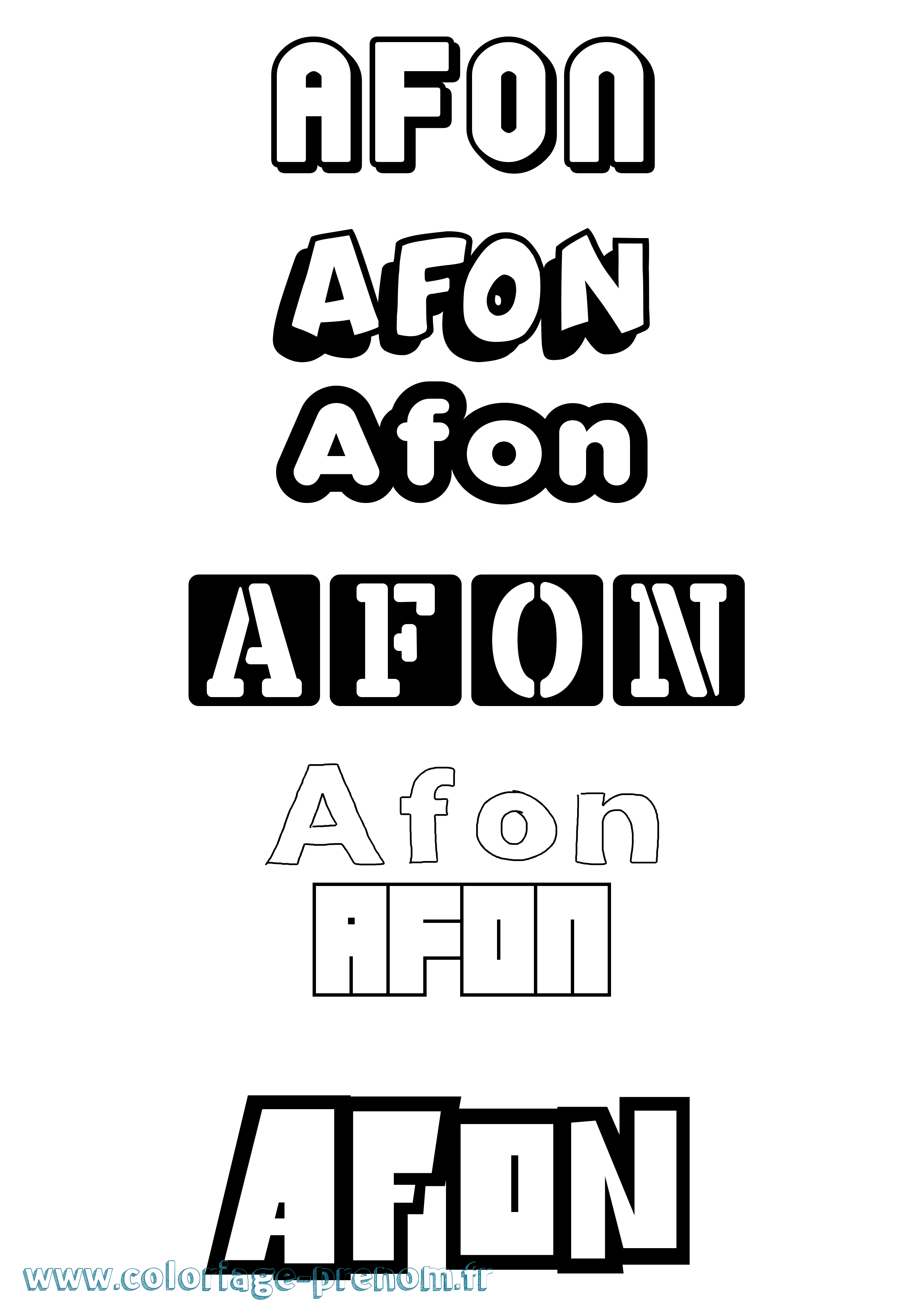 Coloriage Afon Simple Coloriage prénom Afon Simple