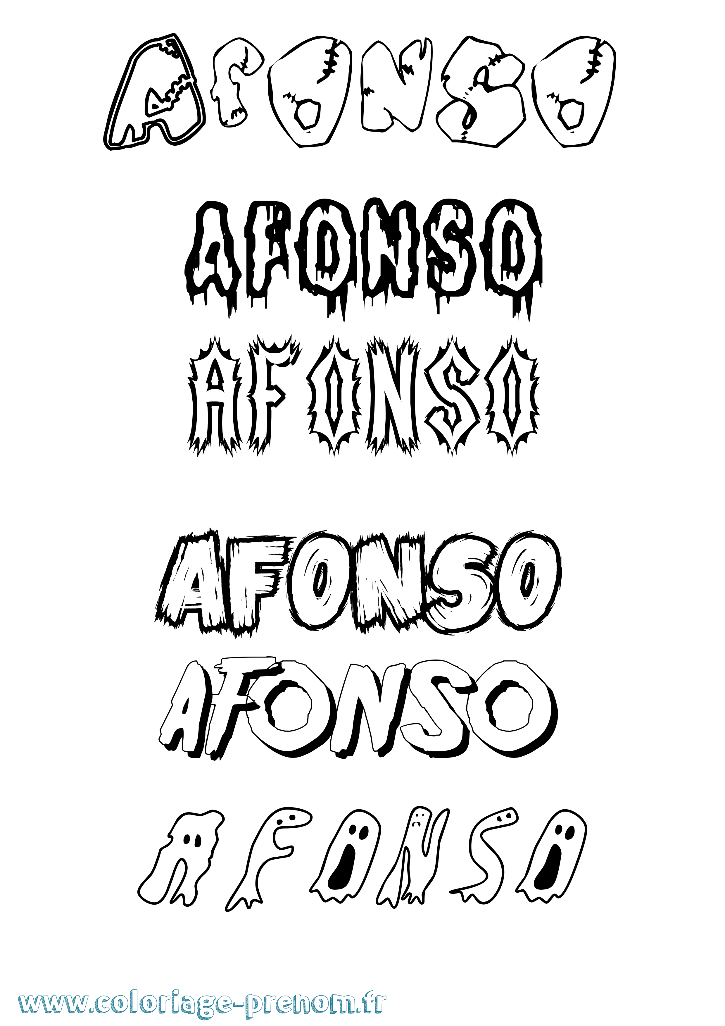 Coloriage prénom Afonso Frisson