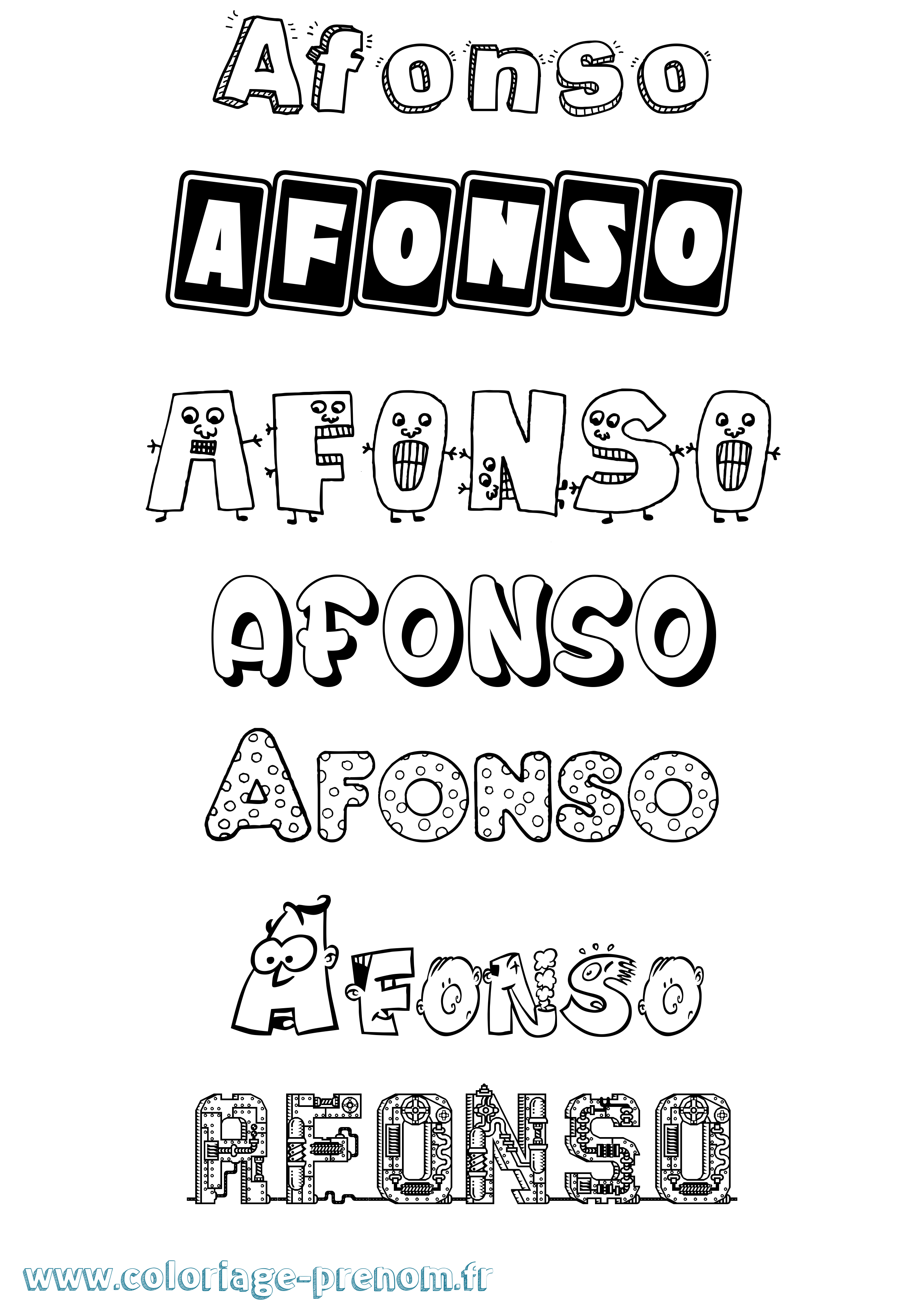 Coloriage Afonso Fun Coloriage prénom Afonso Fun