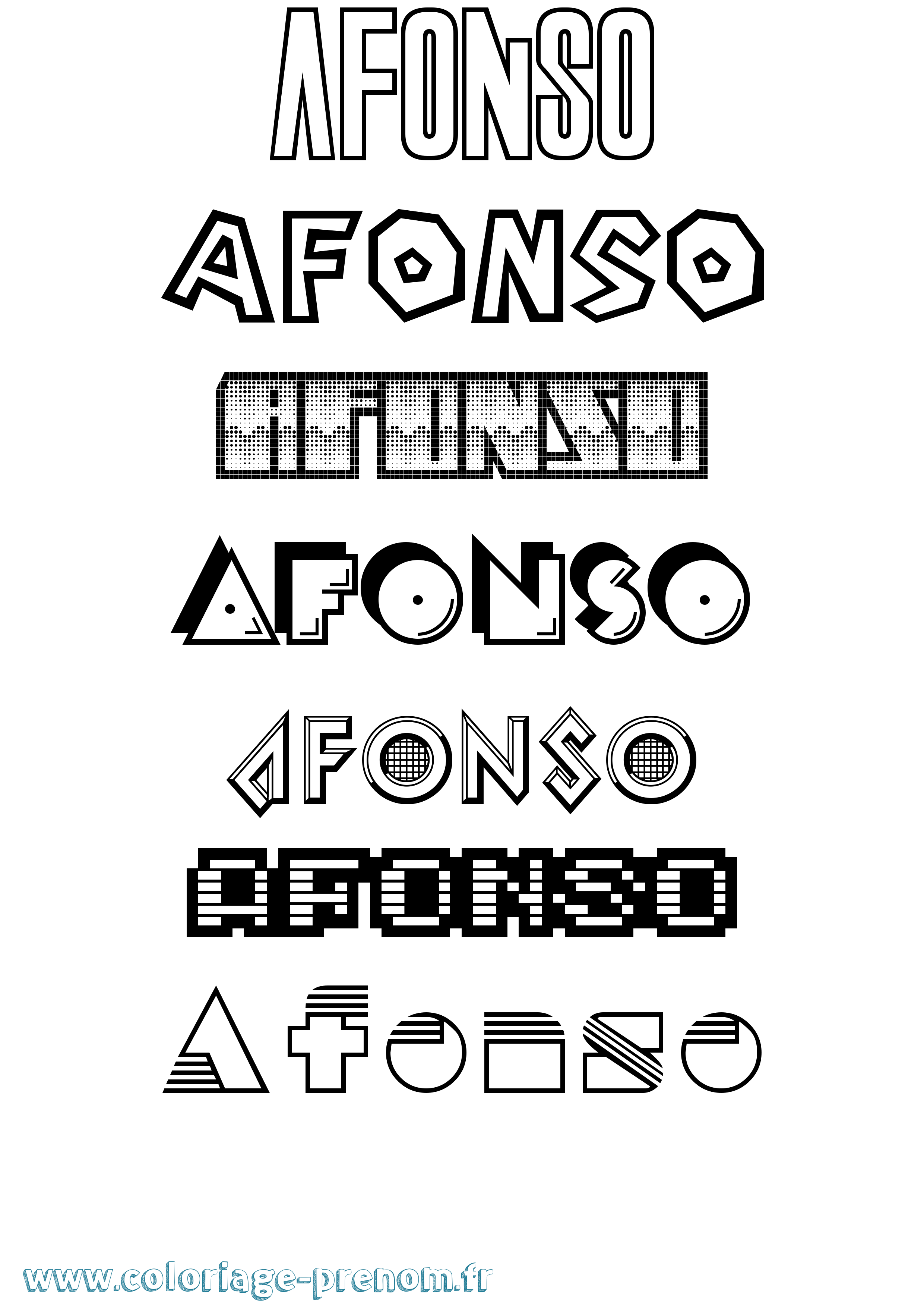 Coloriage Afonso Jeux Vidéos Coloriage prénom Afonso Jeux Vidéos