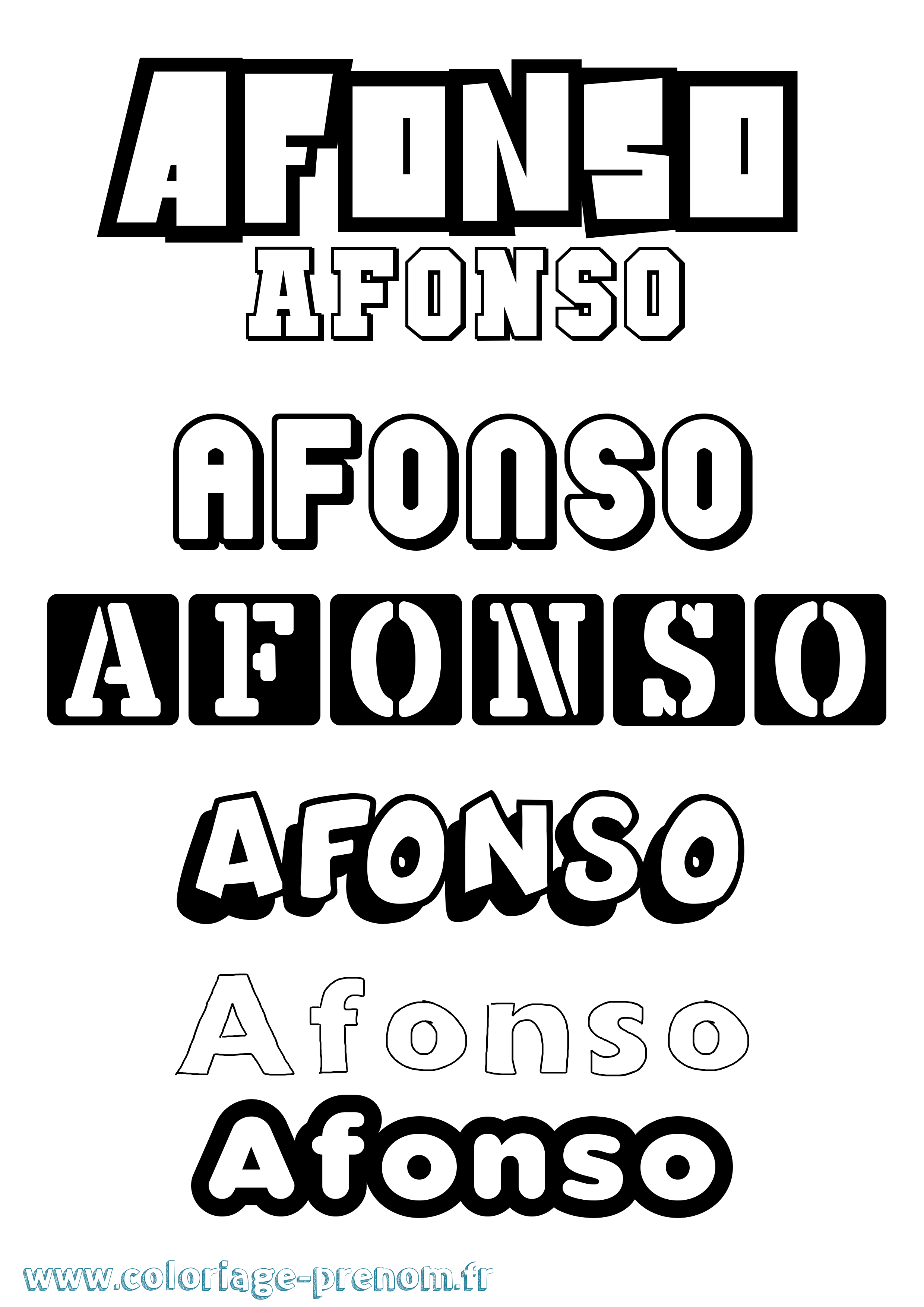 Coloriage Afonso Simple Coloriage prénom Afonso Simple