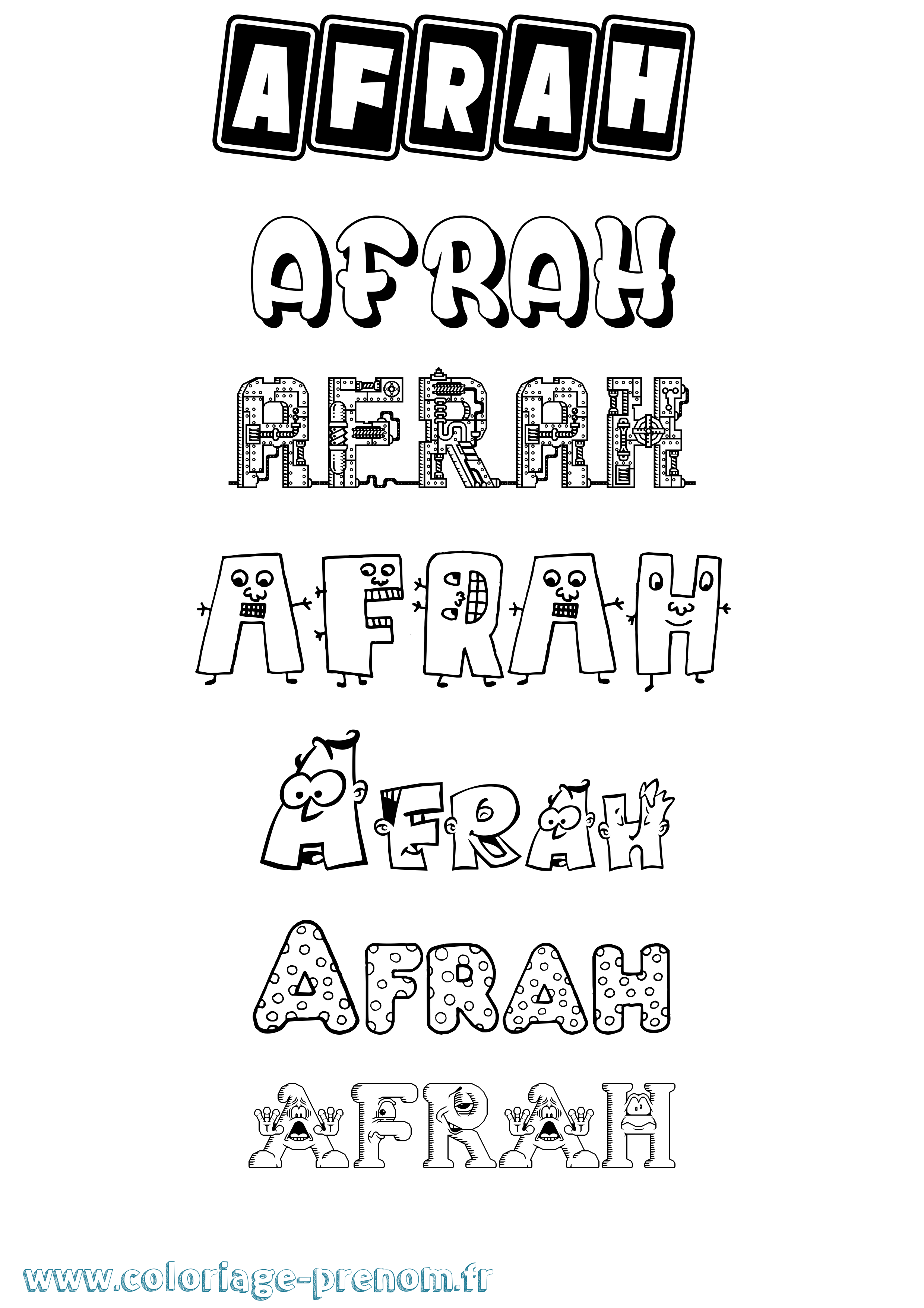Coloriage Afrah Fun Coloriage prénom Afrah Fun