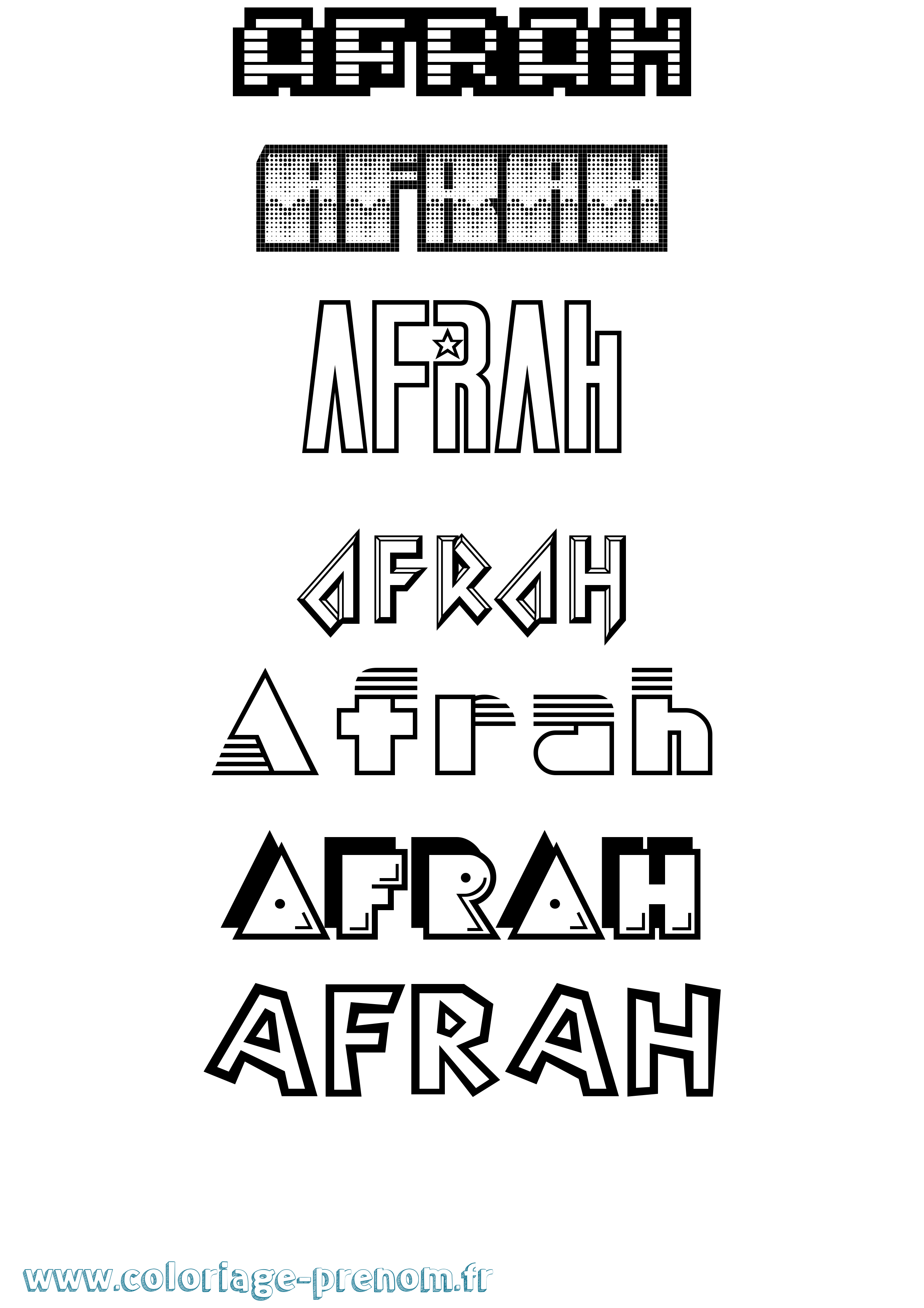 Coloriage Afrah Jeux Vidéos Coloriage prénom Afrah Jeux Vidéos