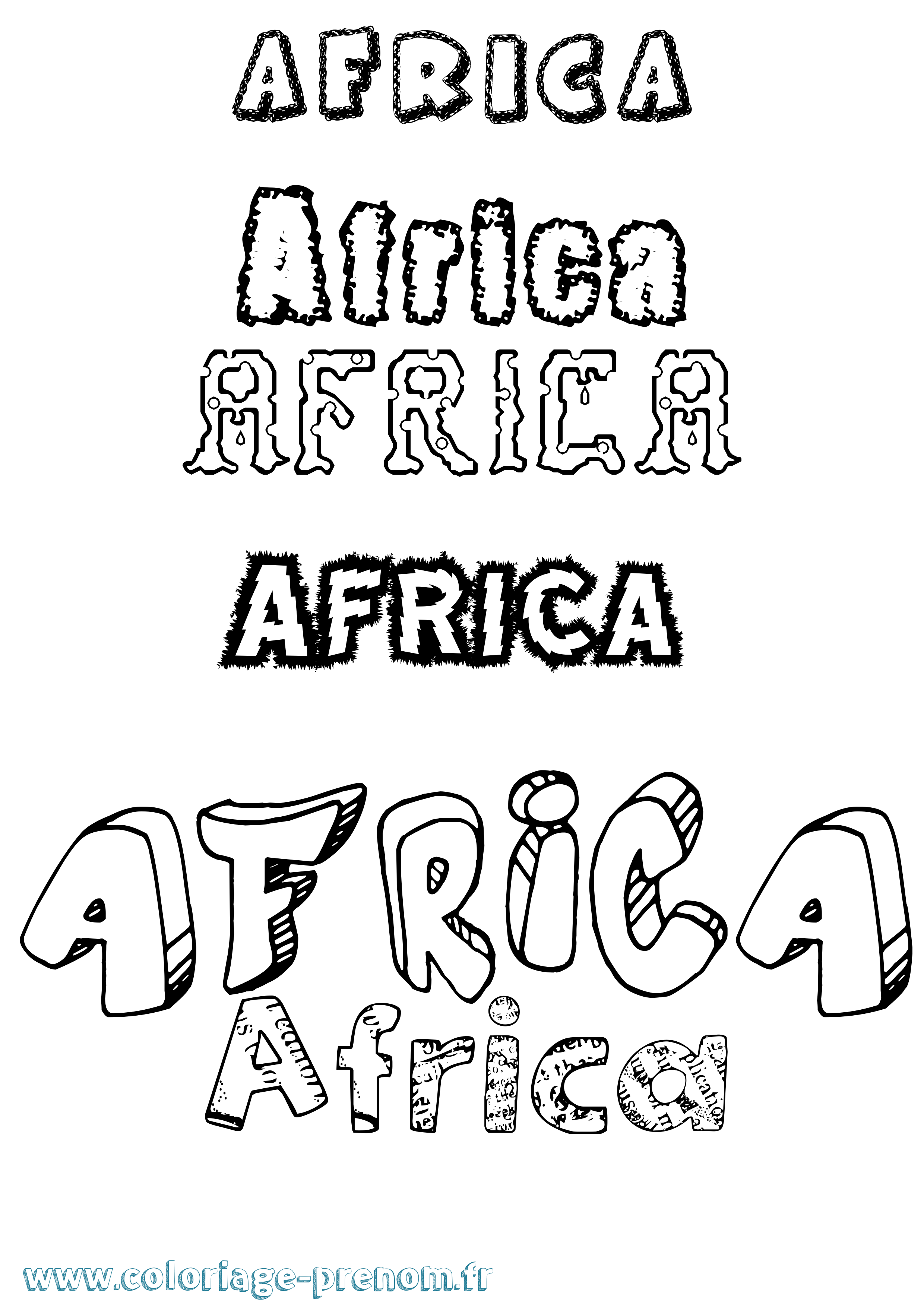 Coloriage prénom Africa Destructuré
