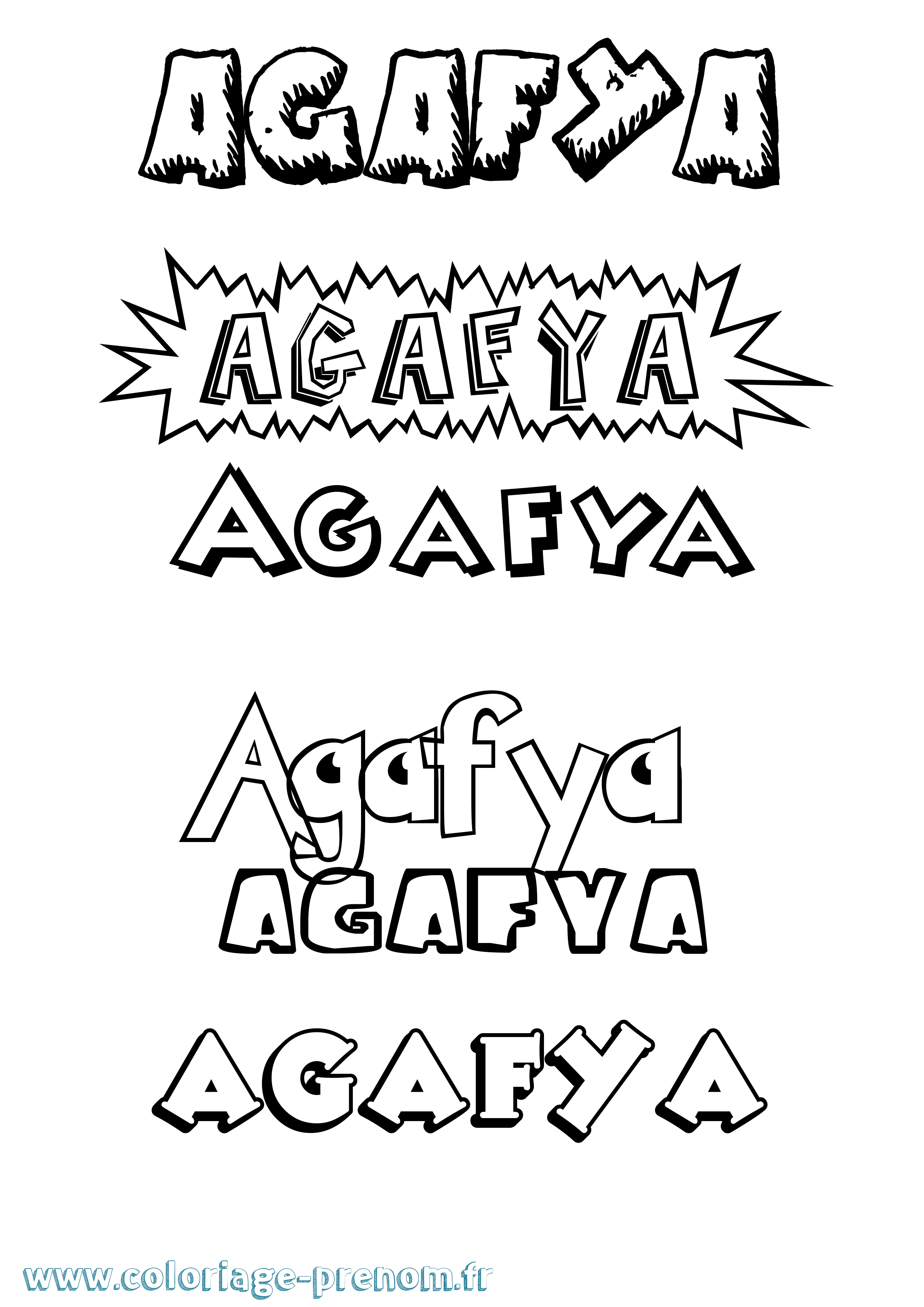 Coloriage prénom Agafya Dessin Animé