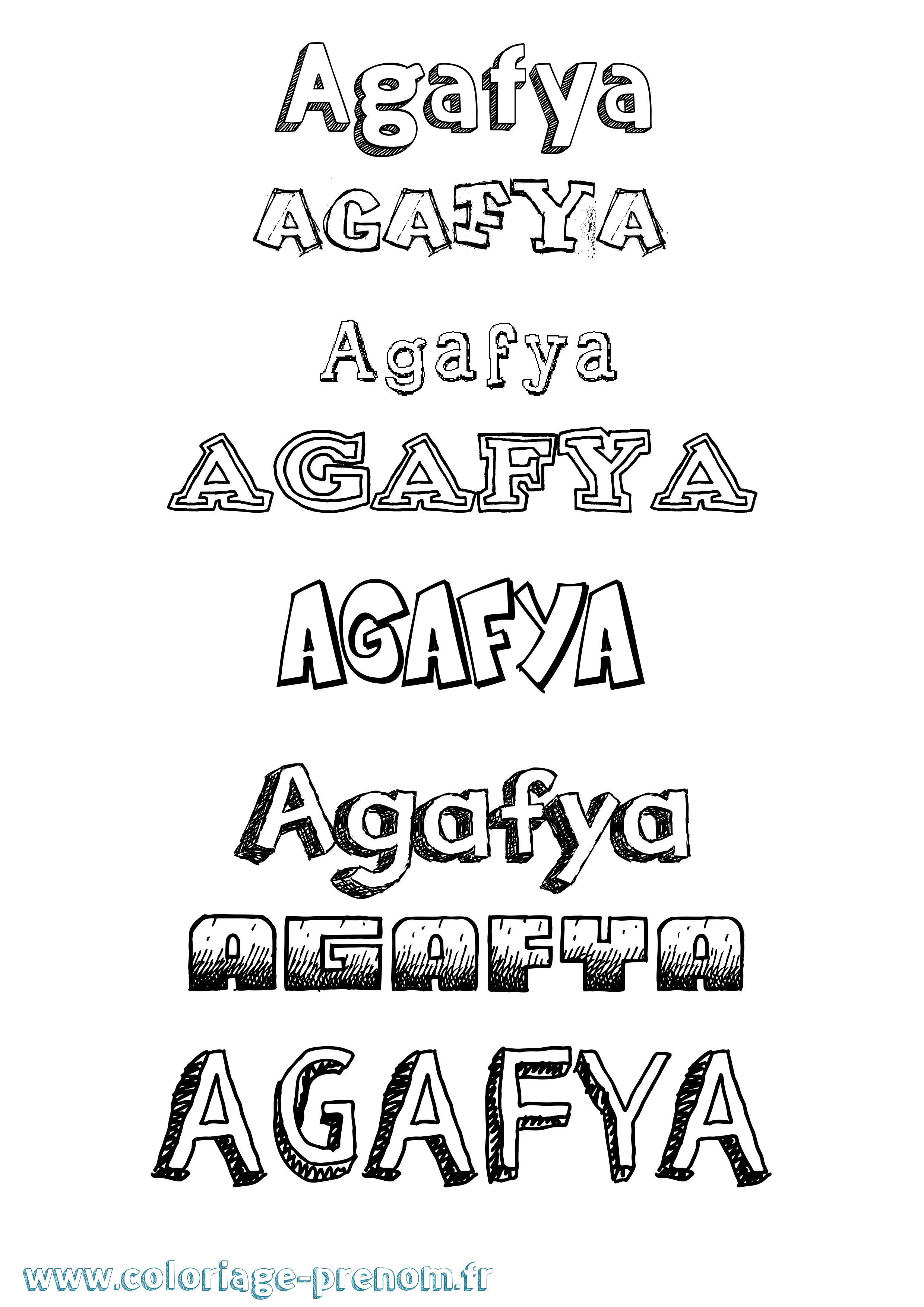 Coloriage prénom Agafya Dessiné