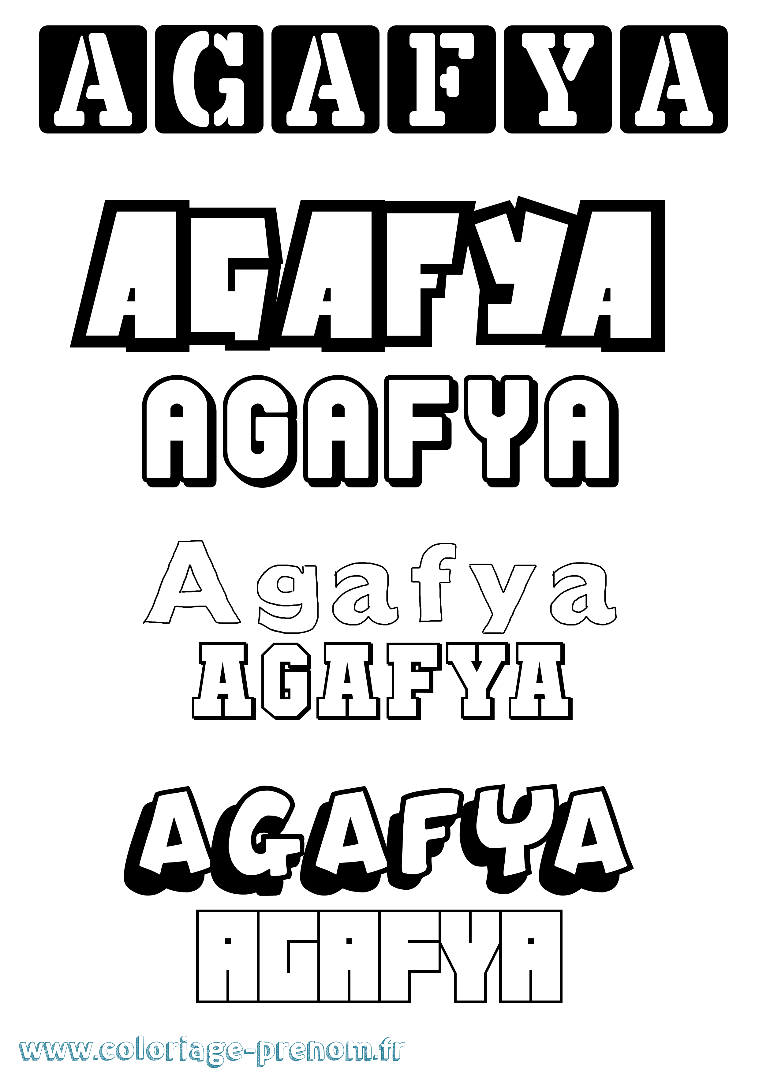Coloriage prénom Agafya Simple