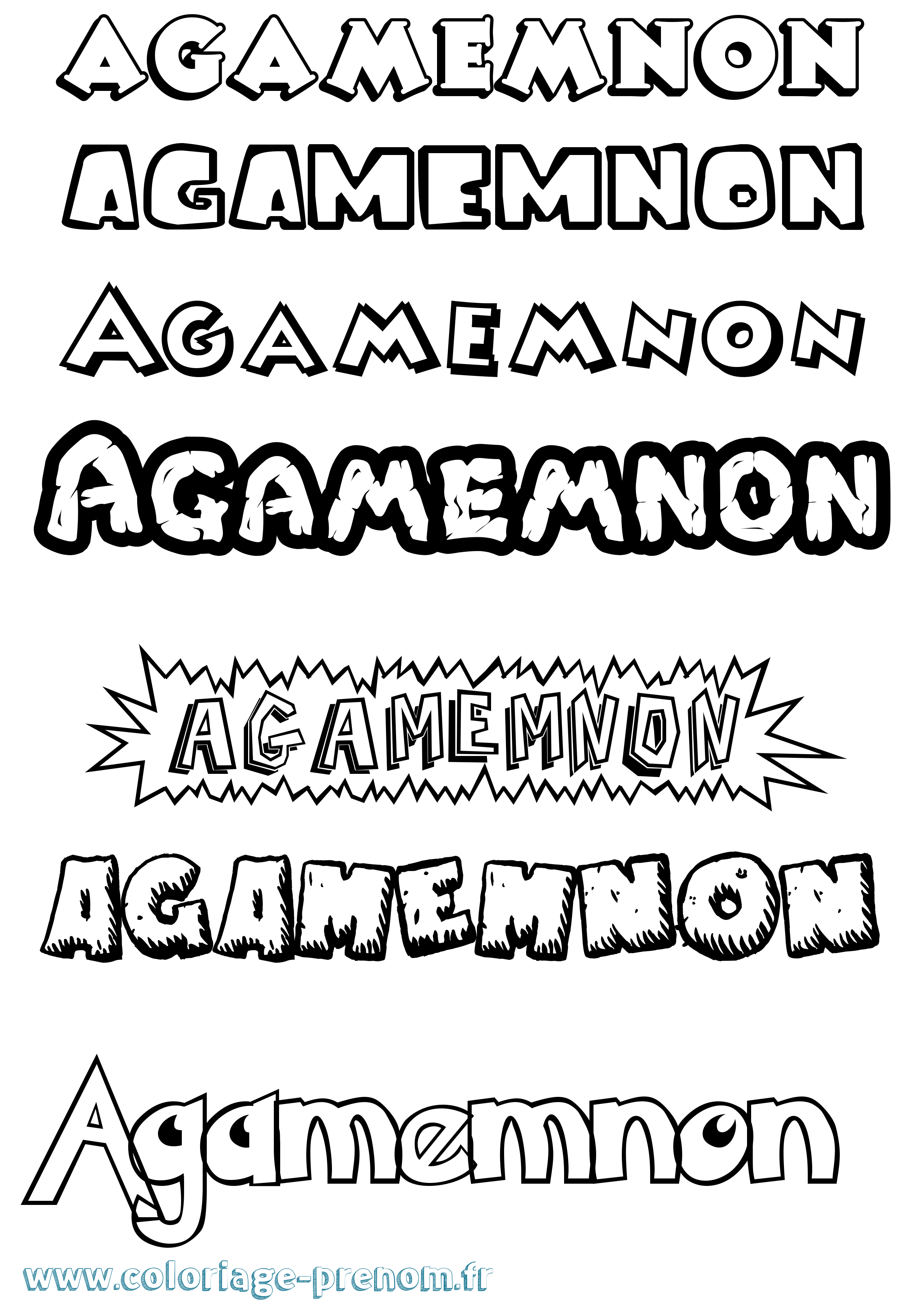 Coloriage prénom Agamemnon Dessin Animé