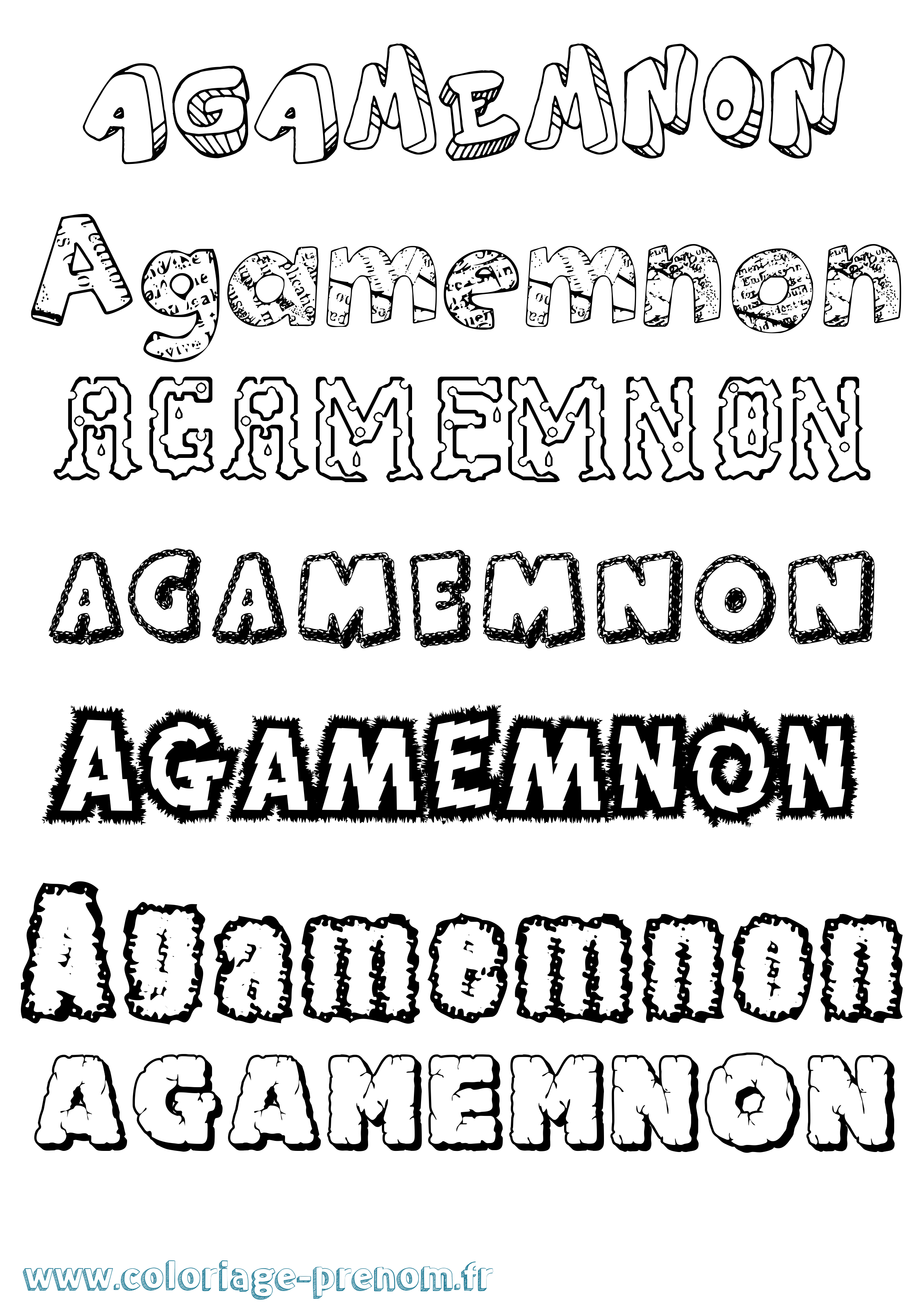 Coloriage prénom Agamemnon Destructuré