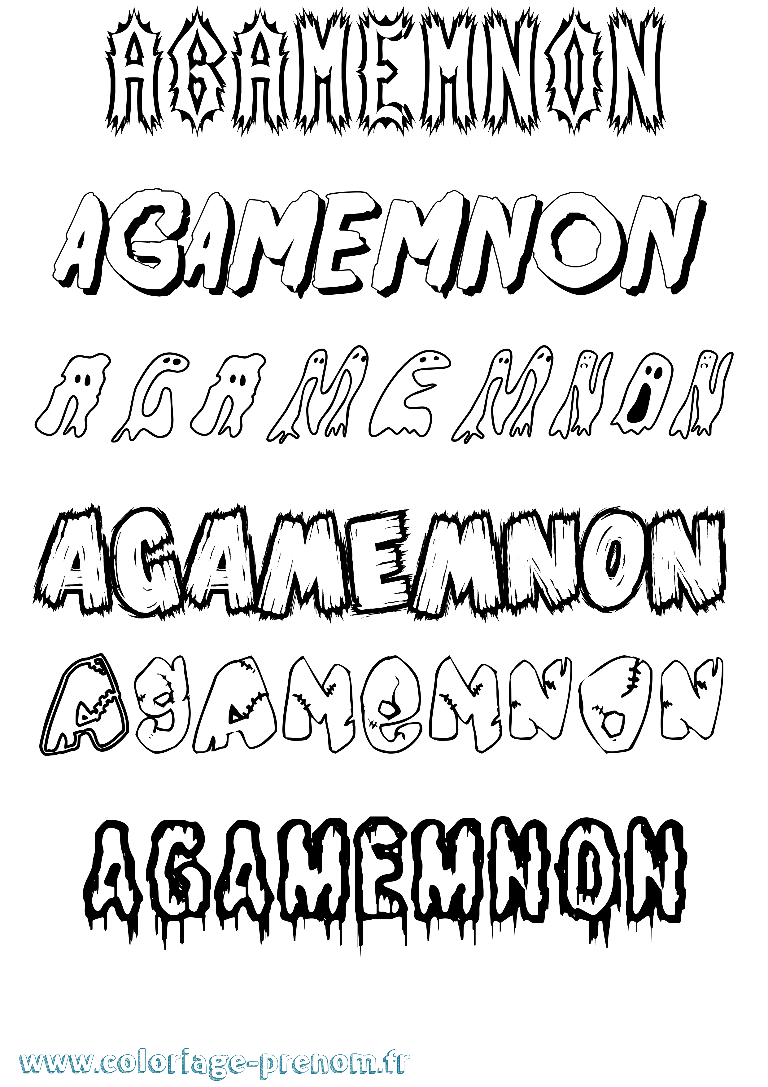 Coloriage prénom Agamemnon Frisson