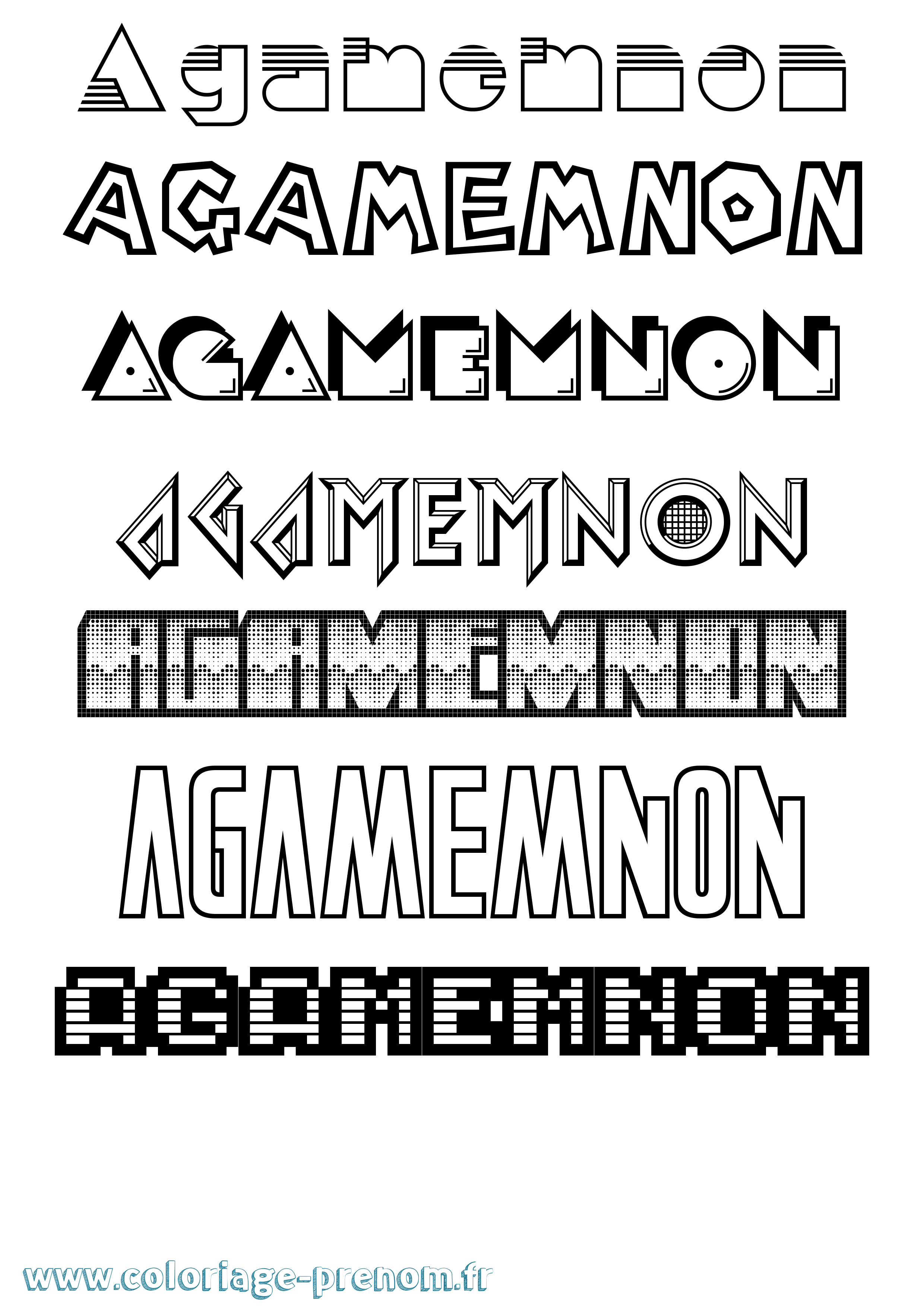 Coloriage prénom Agamemnon Jeux Vidéos