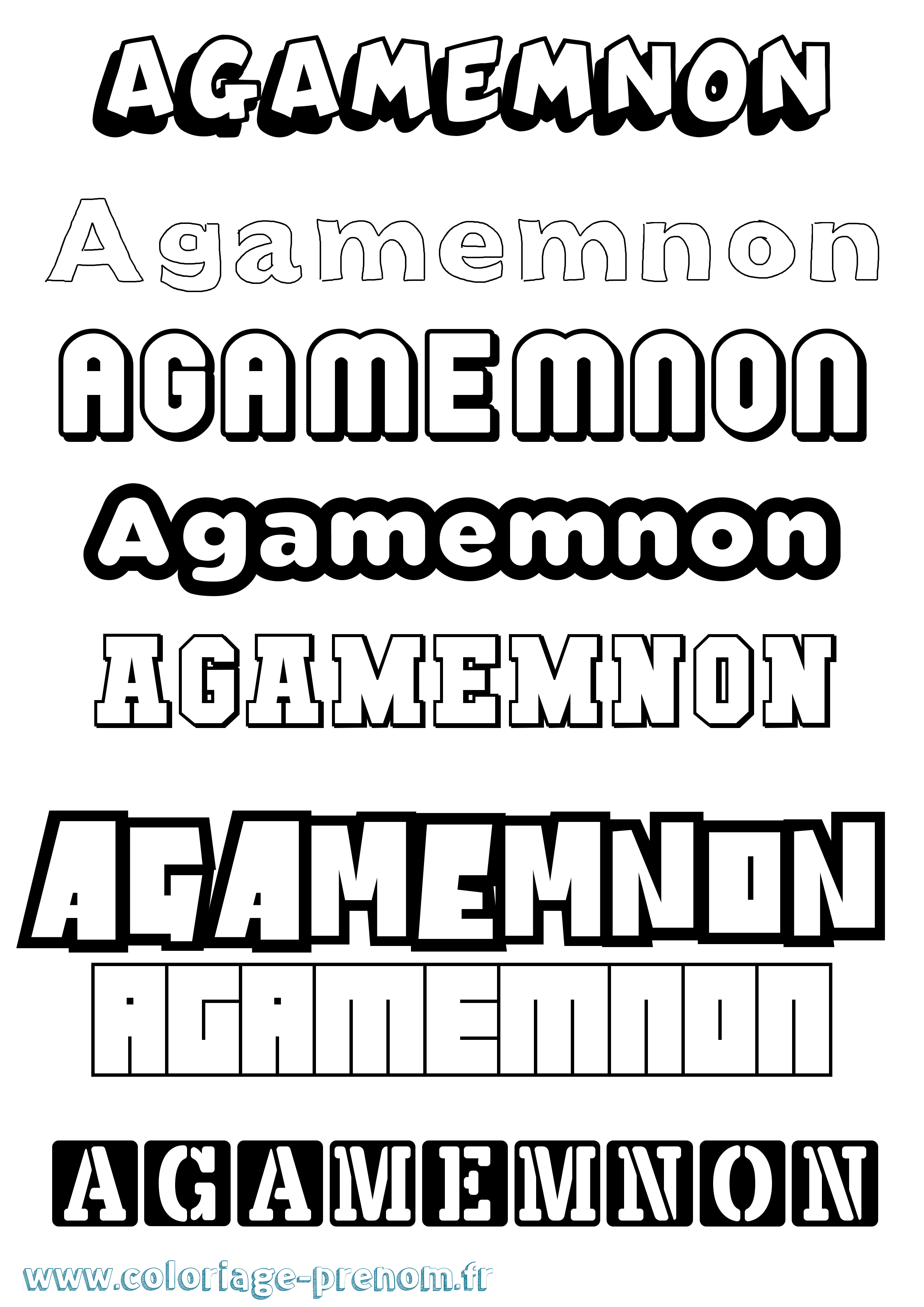 Coloriage prénom Agamemnon Simple