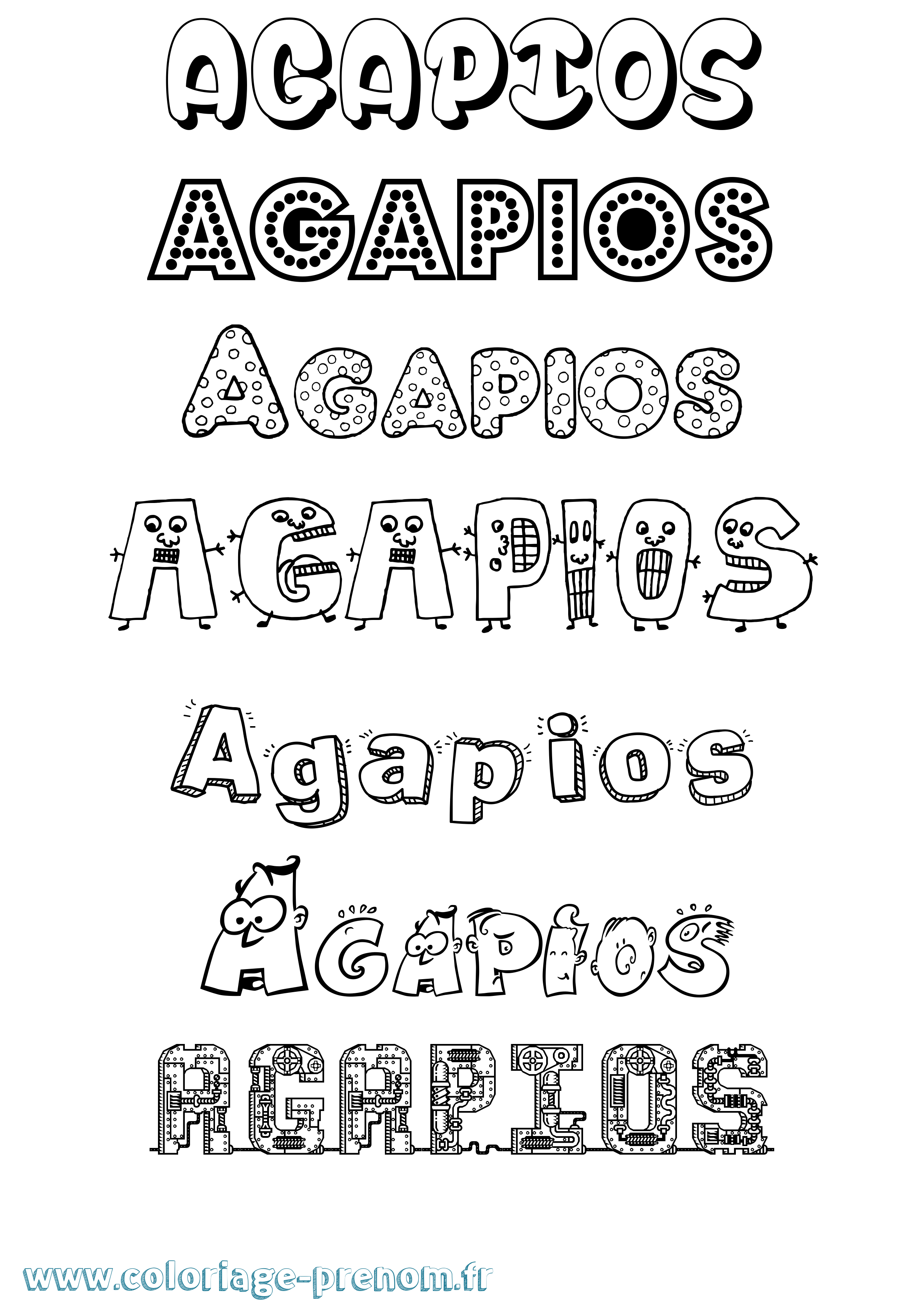 Coloriage prénom Agapios Fun