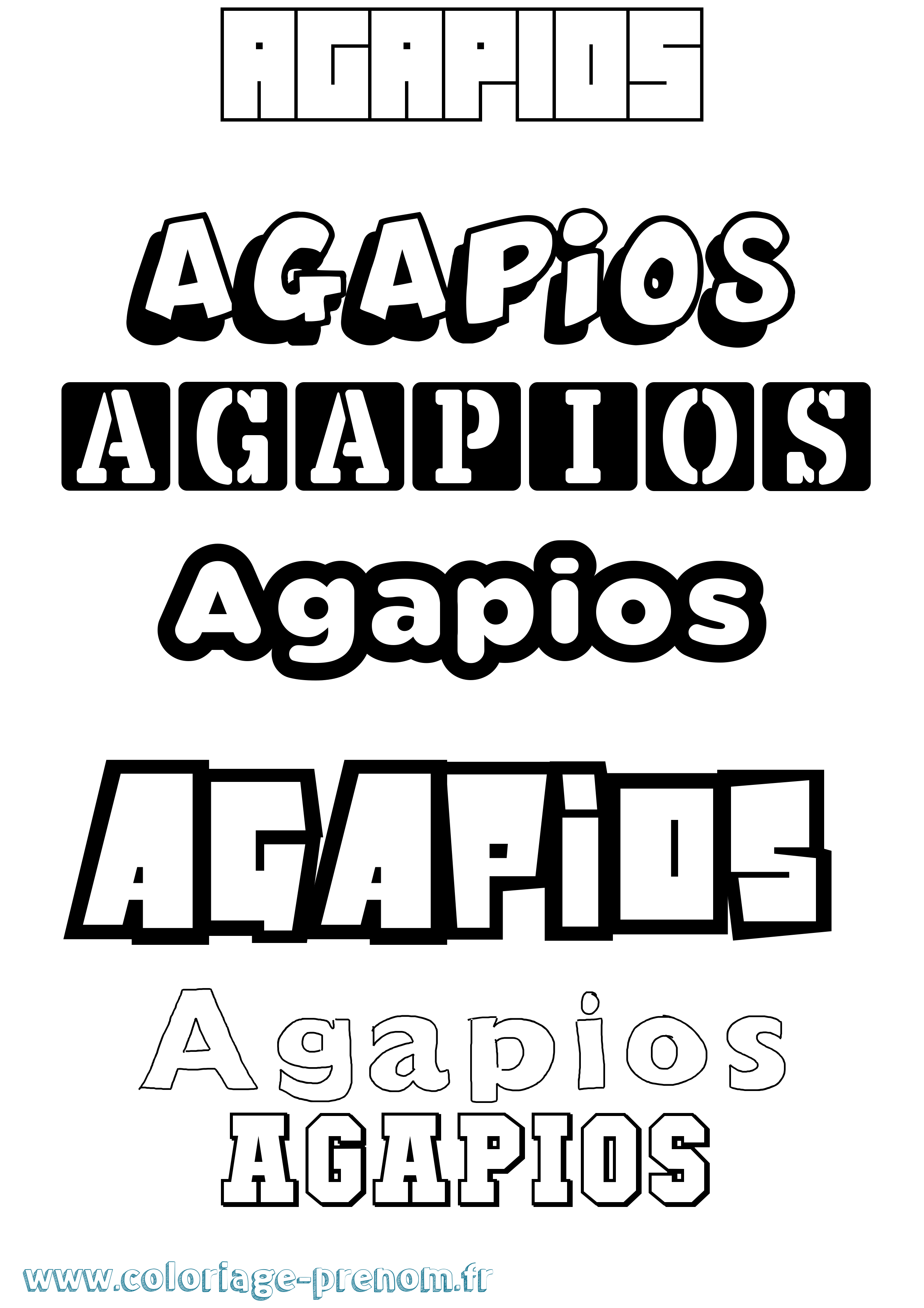 Coloriage prénom Agapios Simple