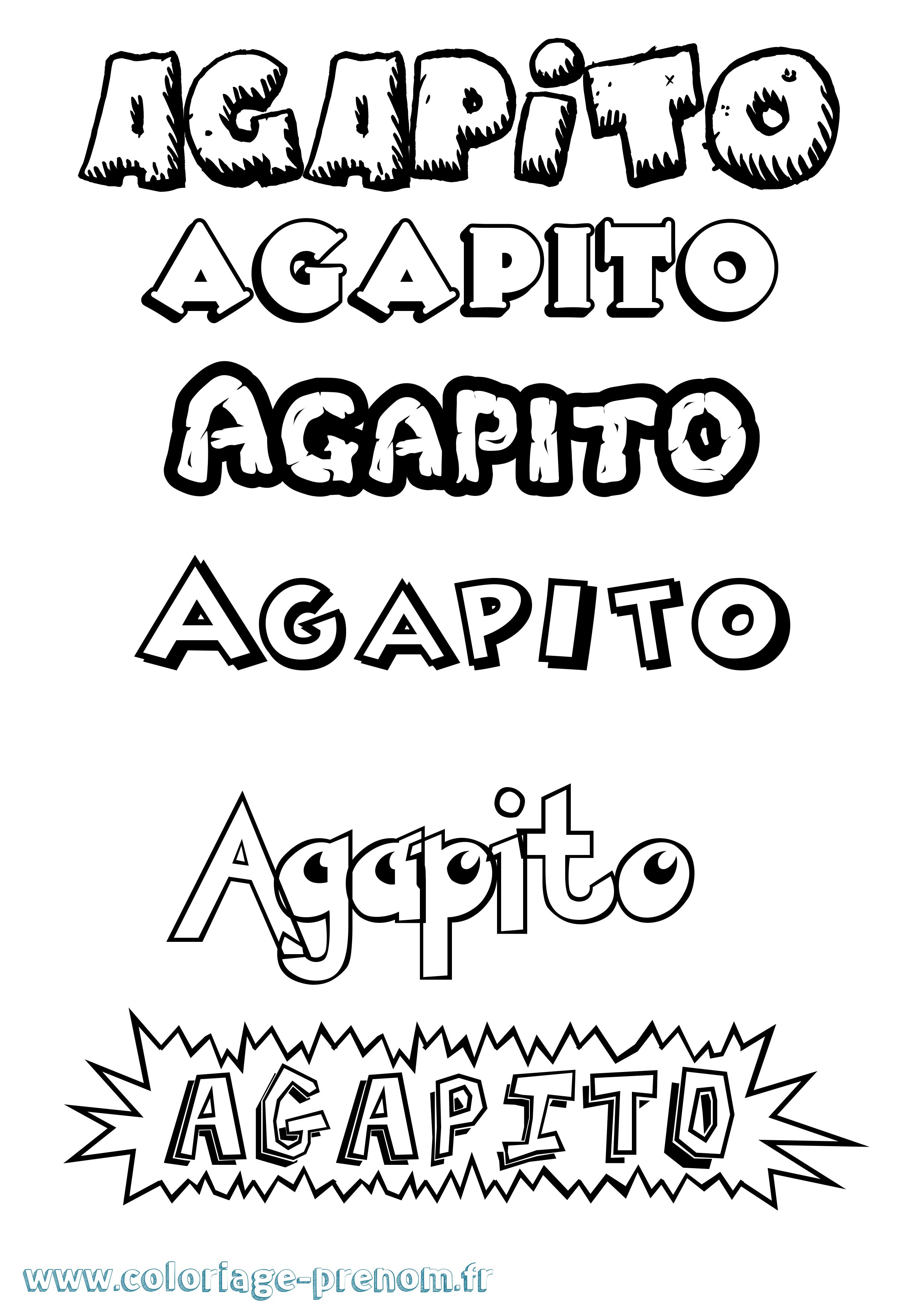 Coloriage prénom Agapito Dessin Animé