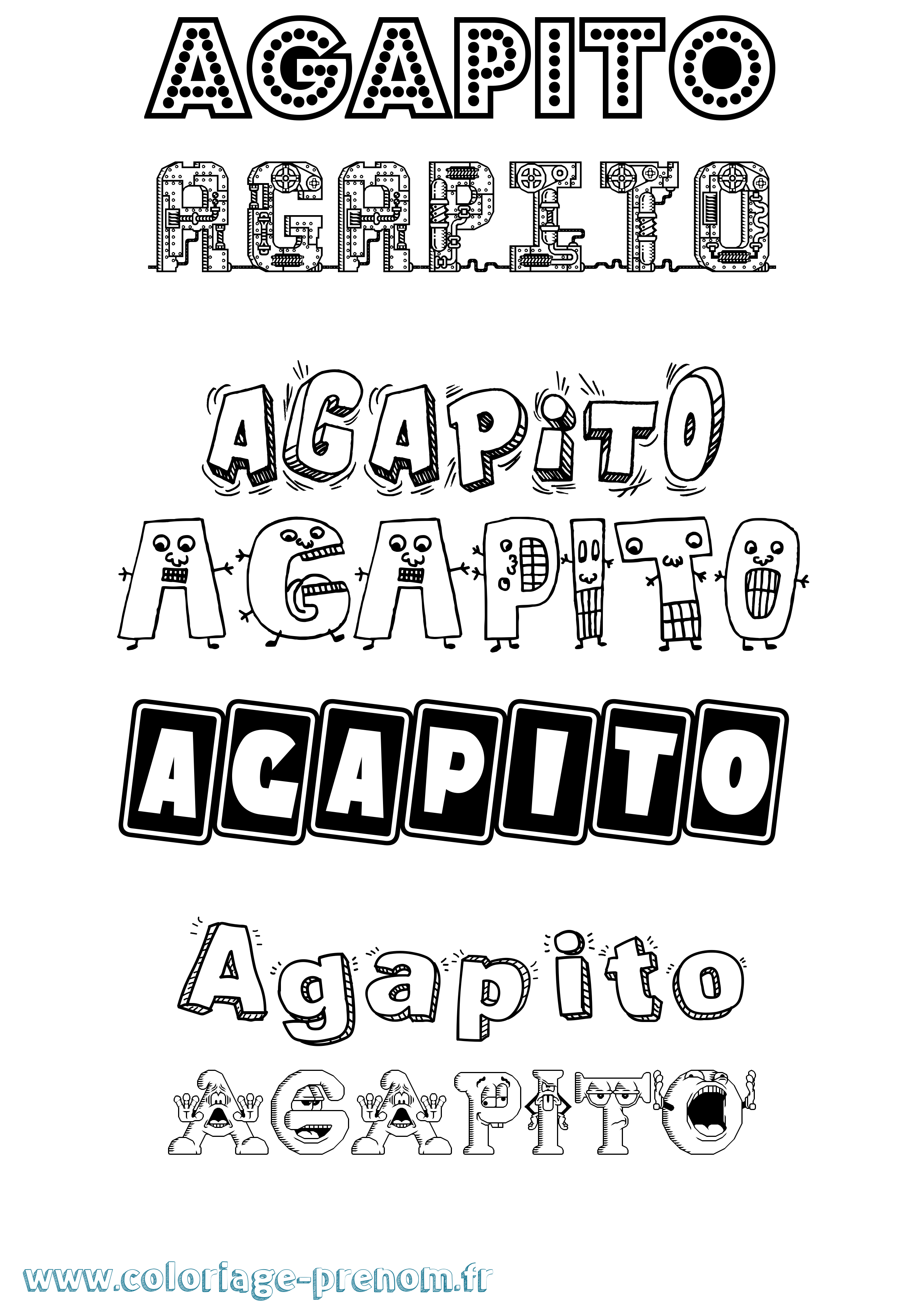 Coloriage prénom Agapito Fun