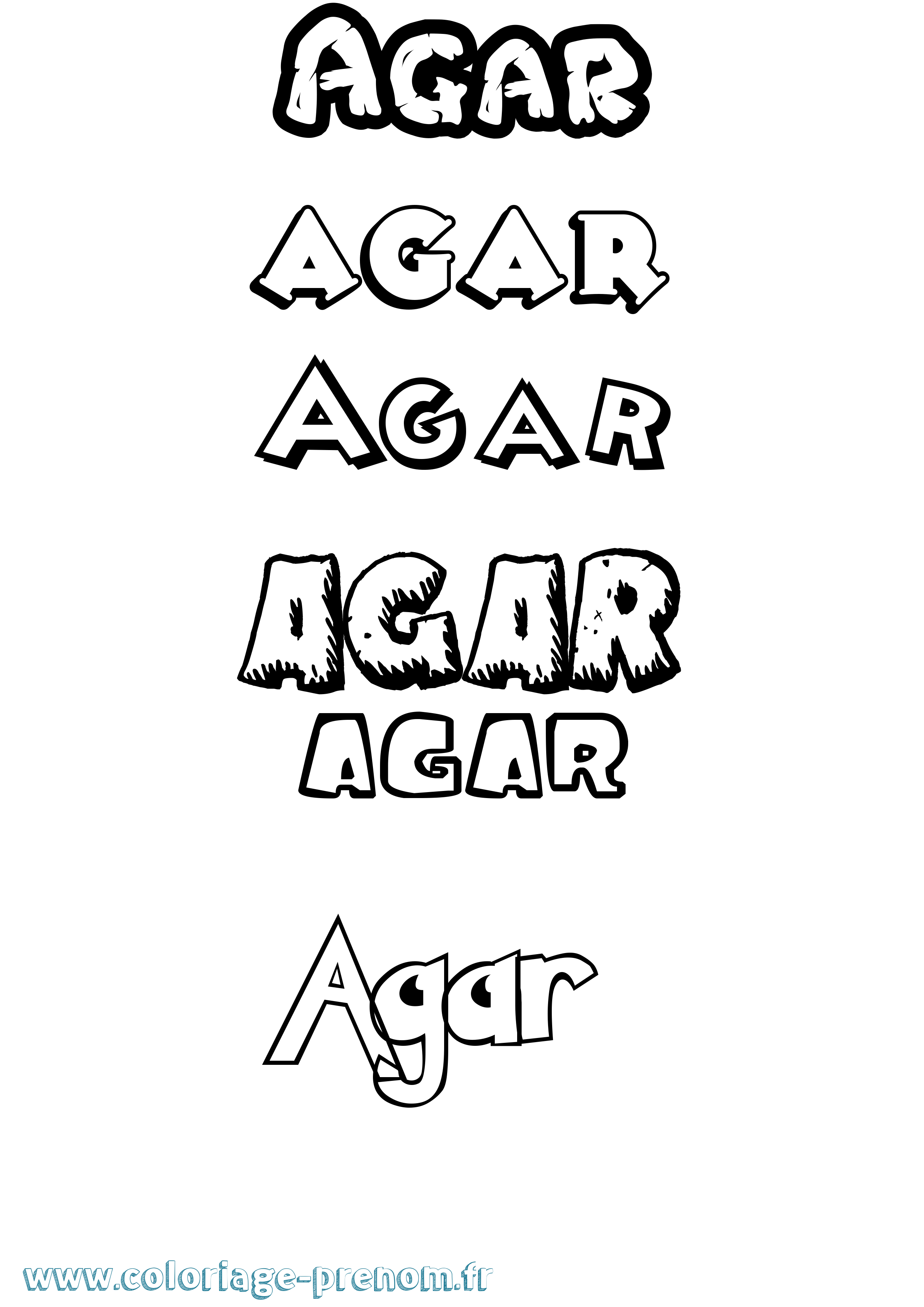 Coloriage Agar Dessin Animé Coloriage prénom Agar Dessin Animé