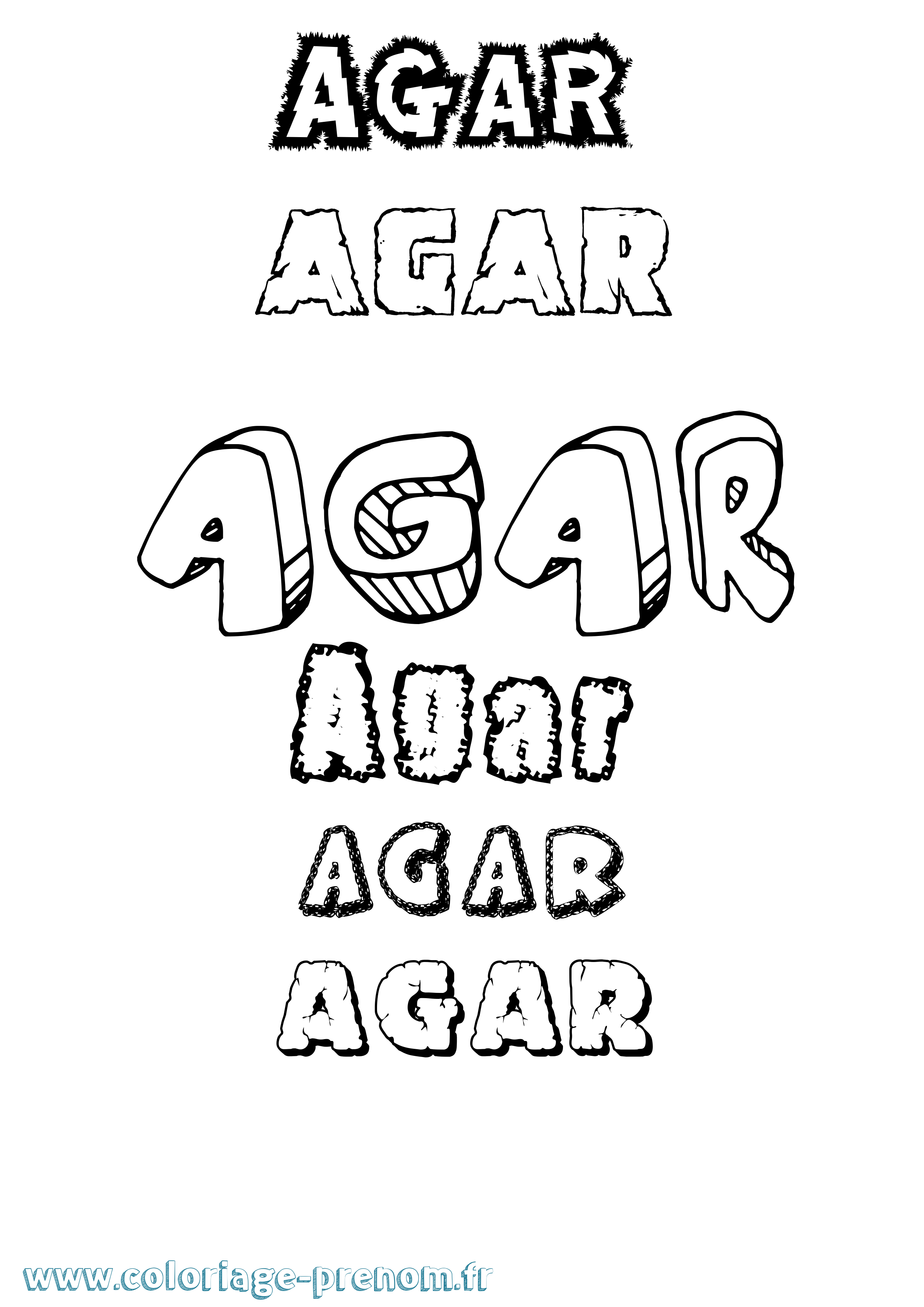 Coloriage Agar Destructuré Coloriage prénom Agar Destructuré