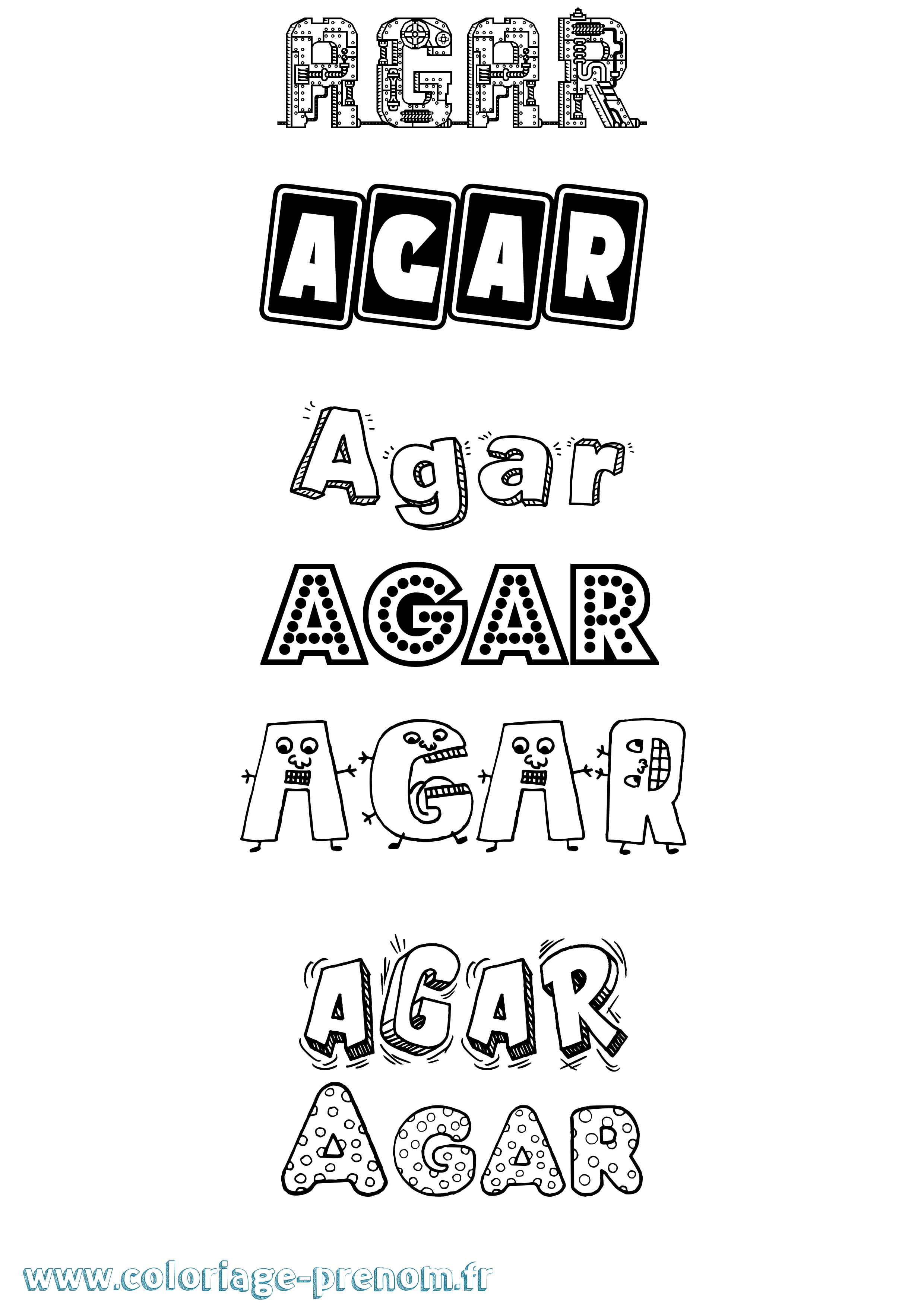 Coloriage Agar Fun Coloriage prénom Agar Fun