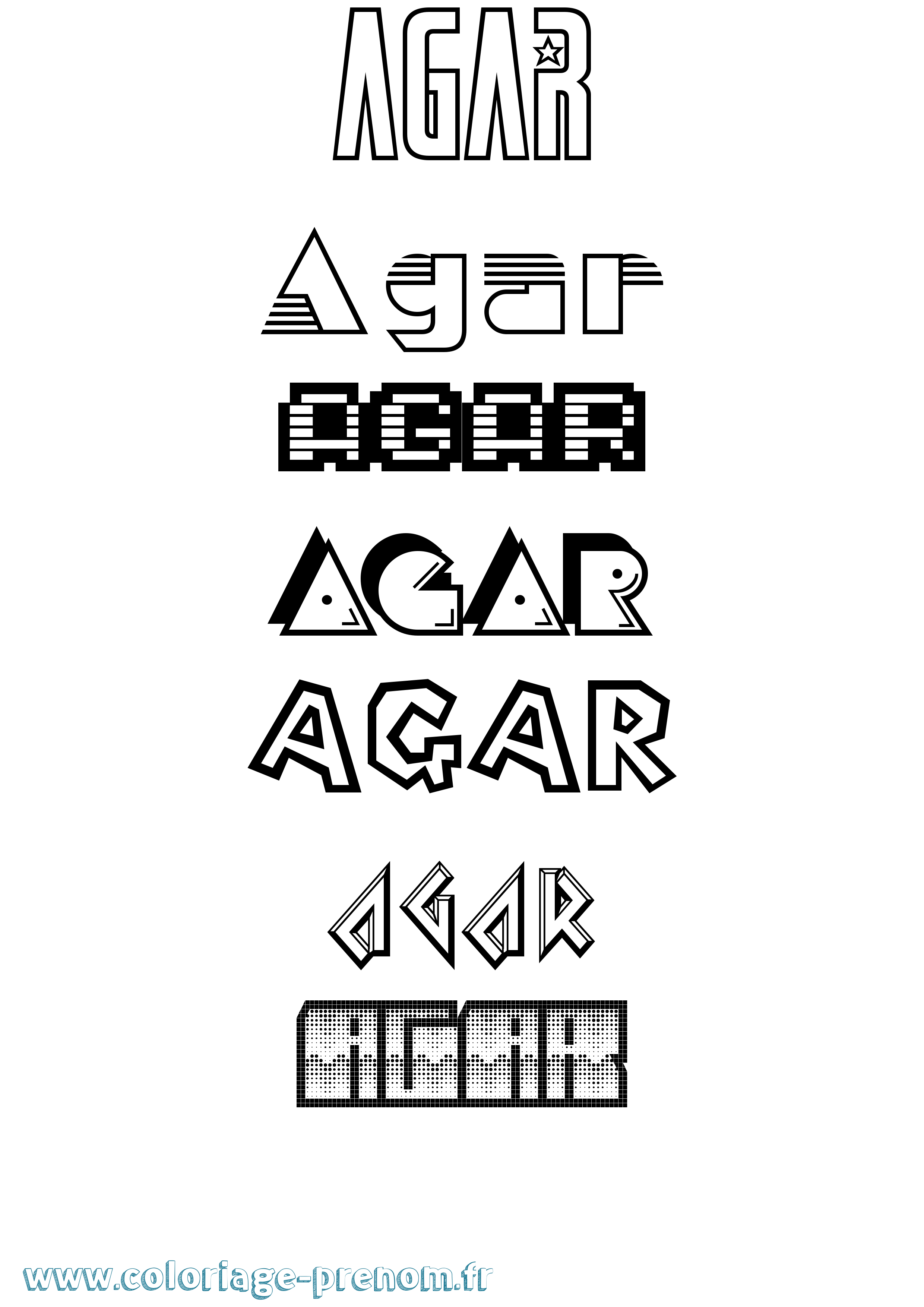 Coloriage Agar Jeux Vidéos Coloriage prénom Agar Jeux Vidéos