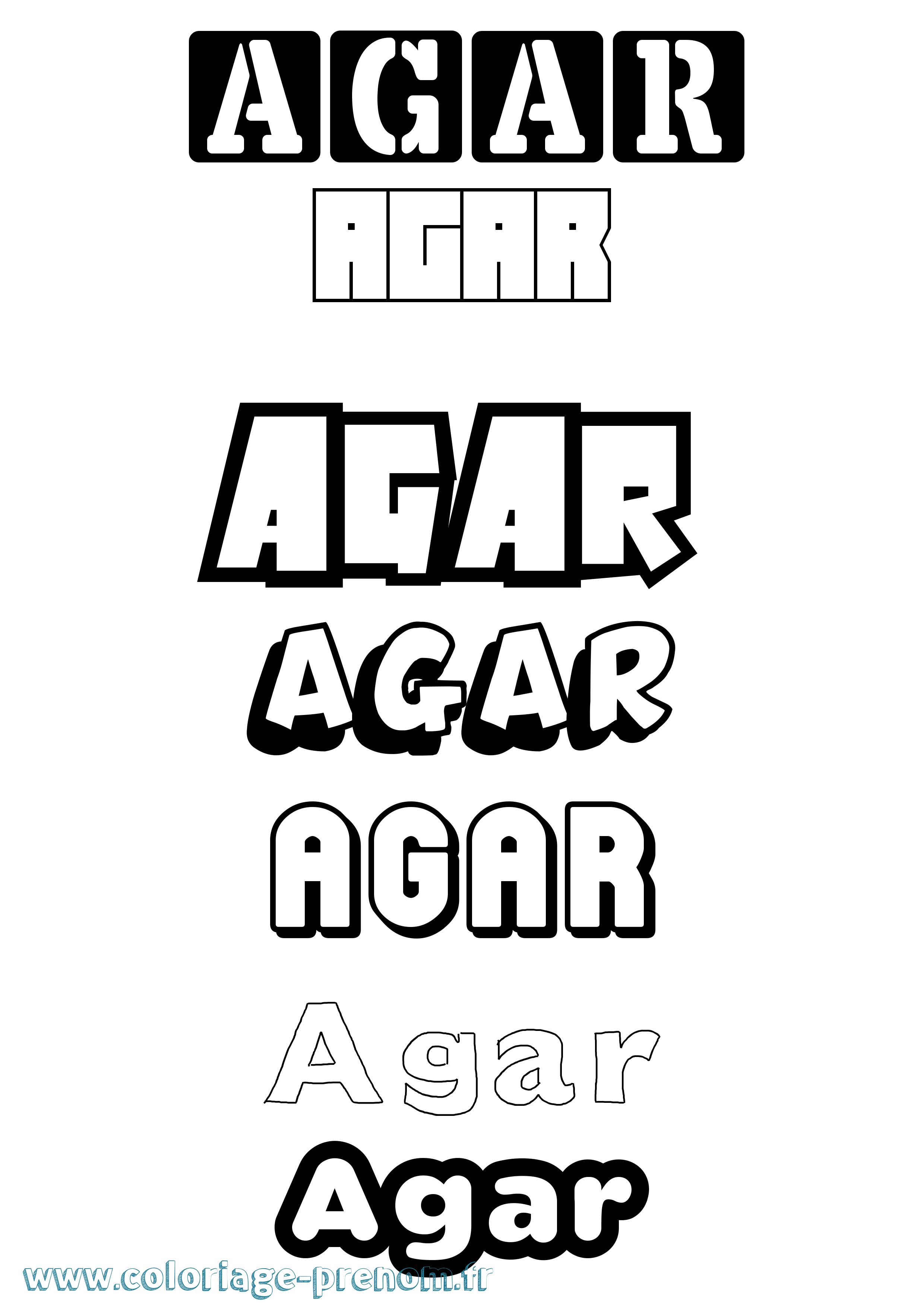 Coloriage Agar Simple Coloriage prénom Agar Simple