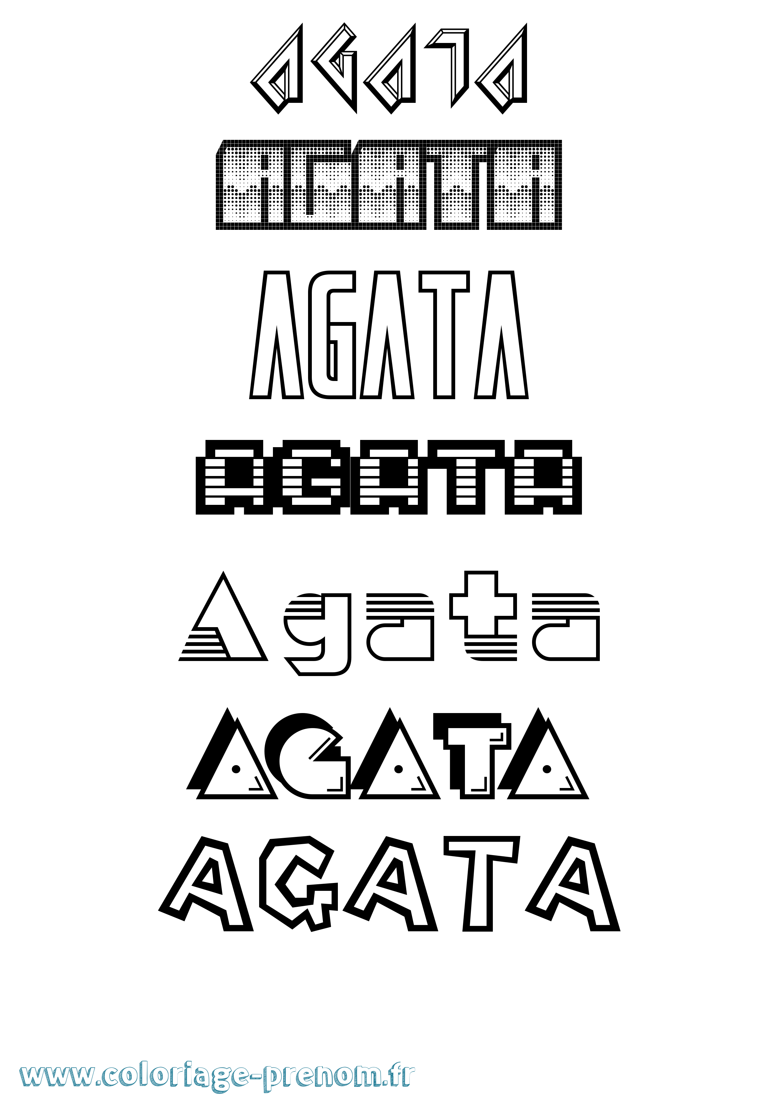 Coloriage Agata Jeux Vidéos Coloriage prénom Agata Jeux Vidéos