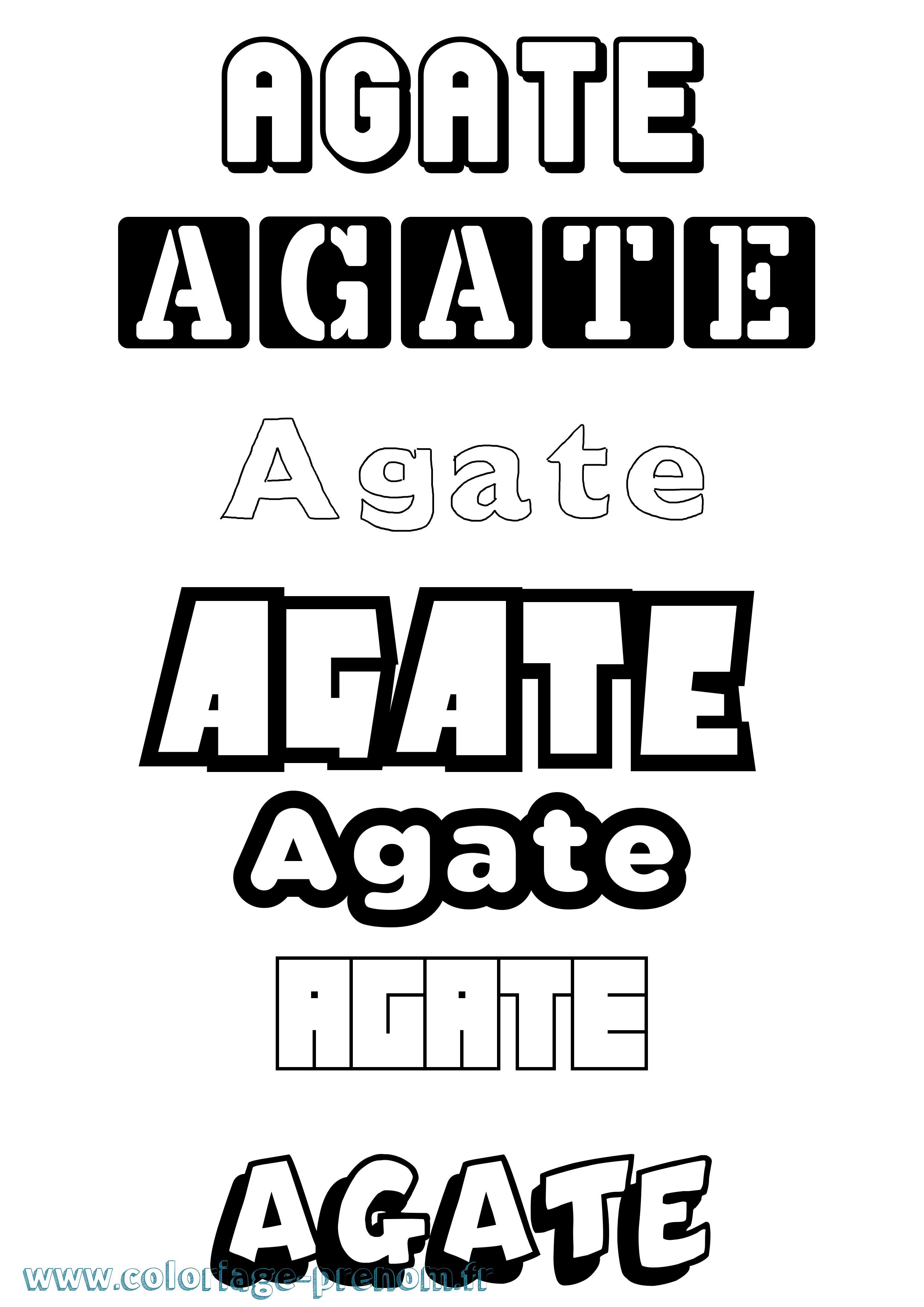 Coloriage prénom Agate Simple