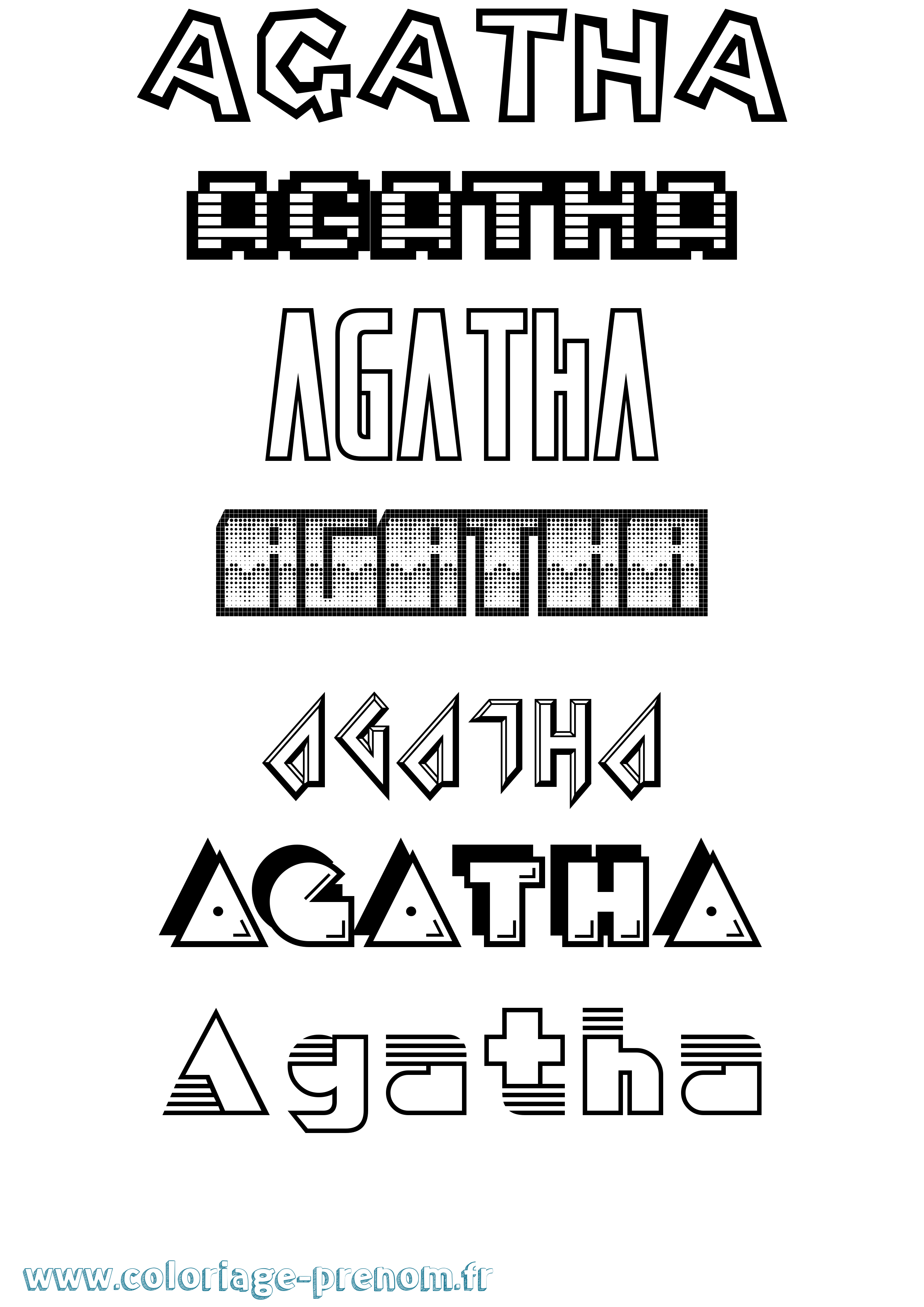 Coloriage Agatha Jeux Vidéos Coloriage prénom Agatha Jeux Vidéos