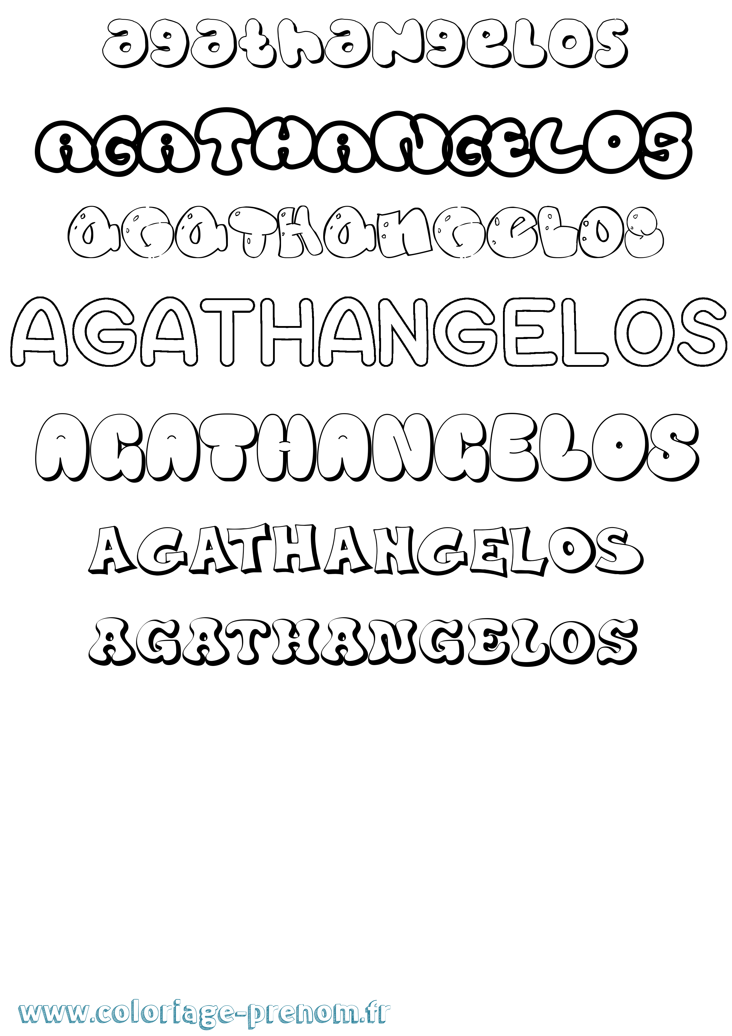 Coloriage prénom Agathangelos Bubble