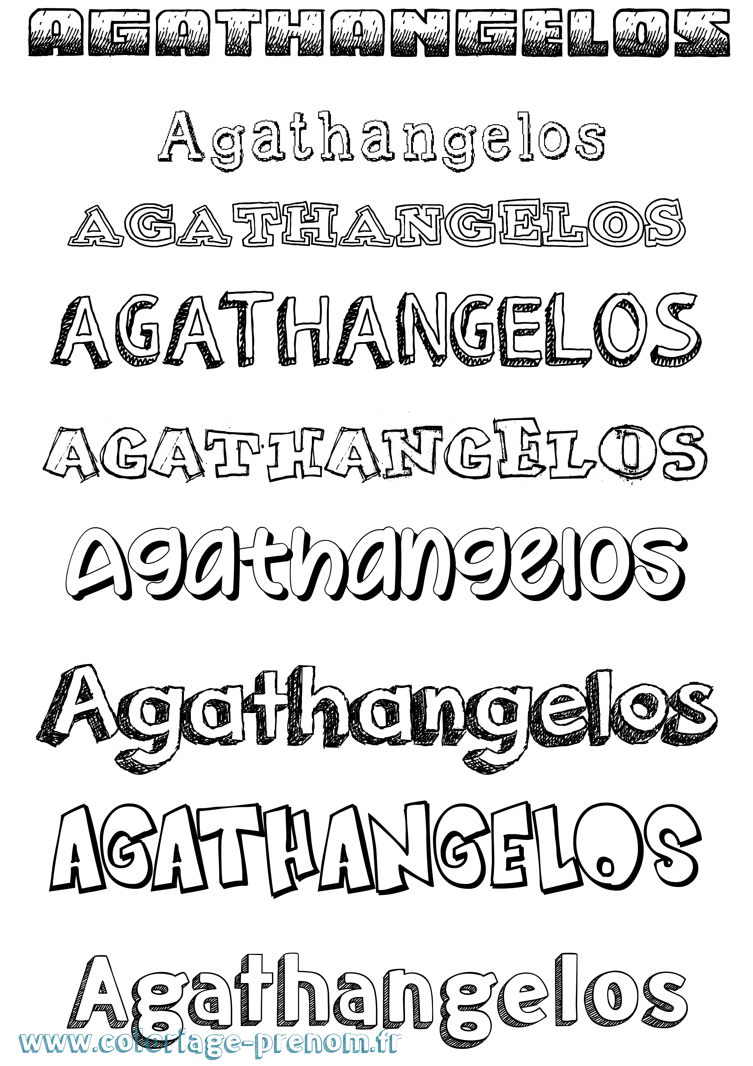 Coloriage prénom Agathangelos Dessiné