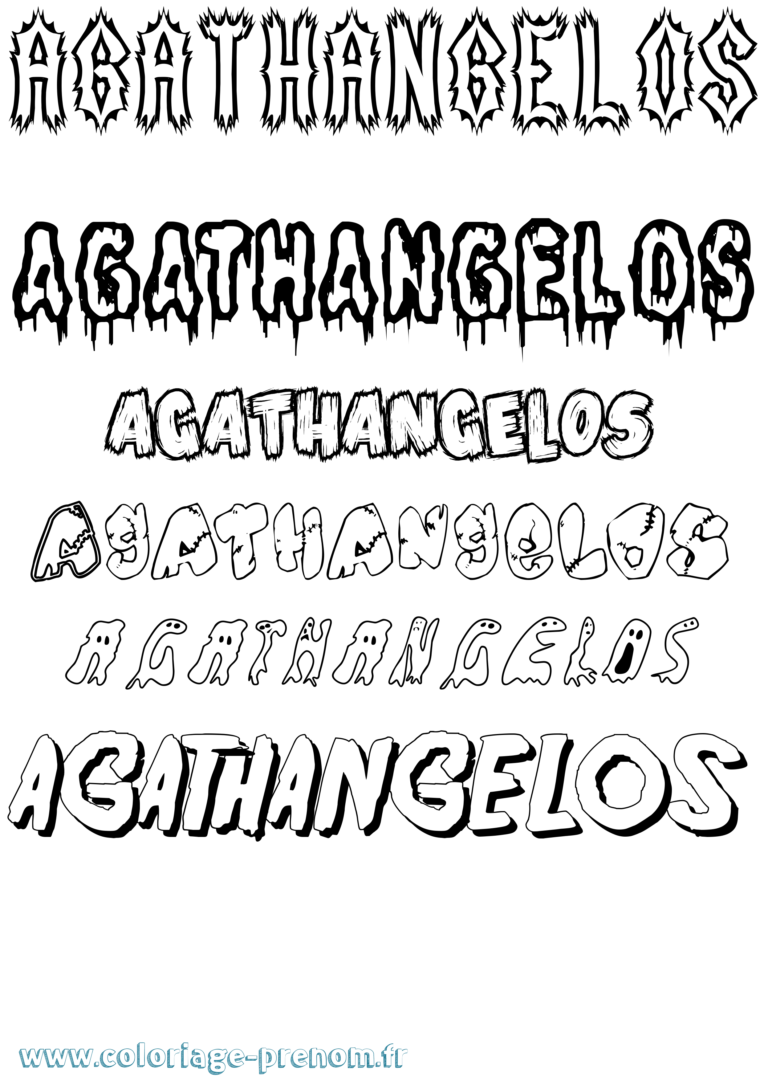 Coloriage prénom Agathangelos Frisson
