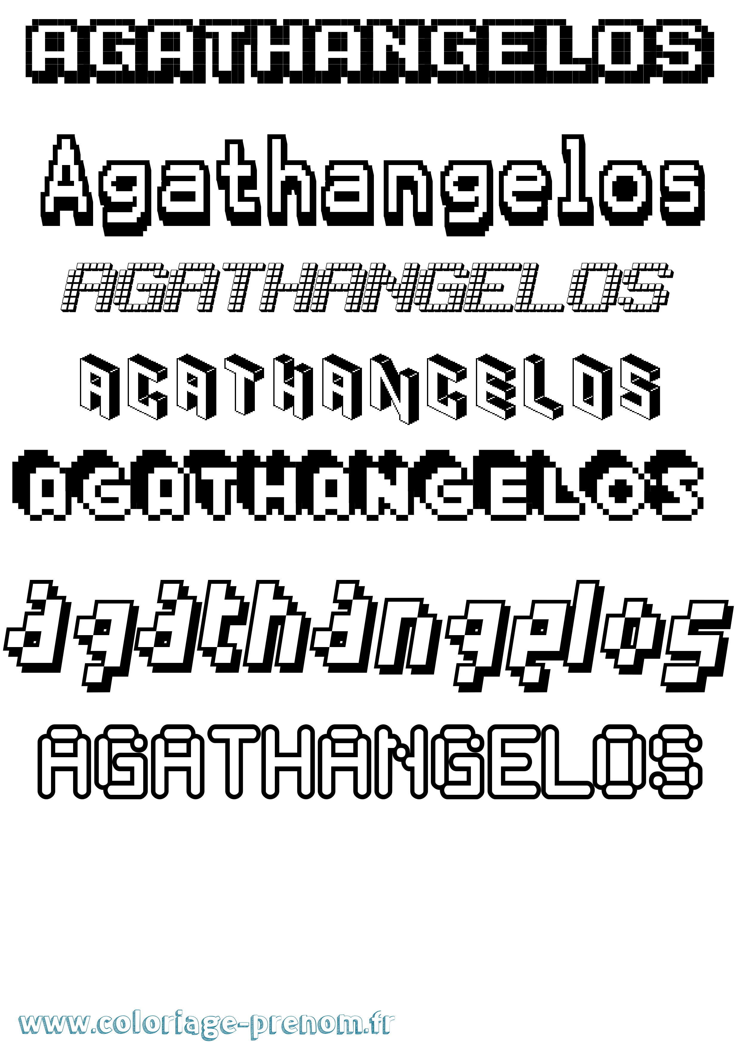 Coloriage prénom Agathangelos Pixel