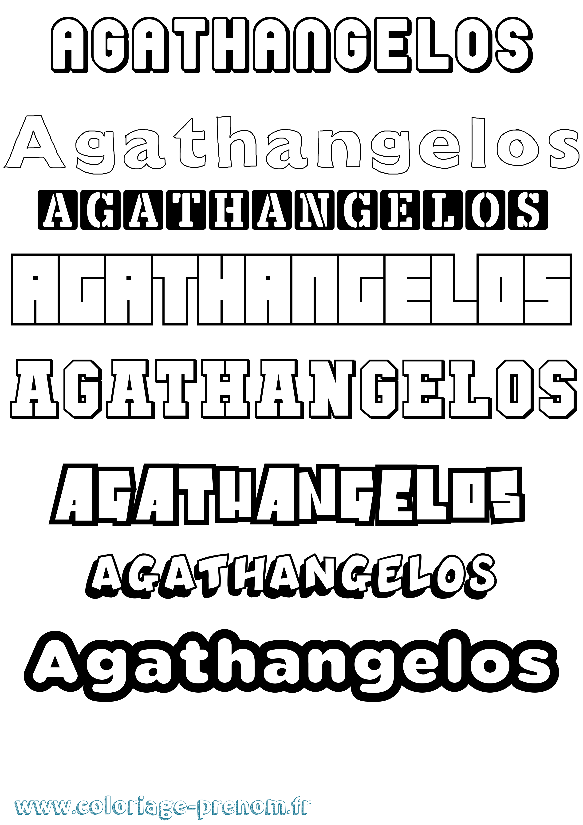 Coloriage prénom Agathangelos Simple