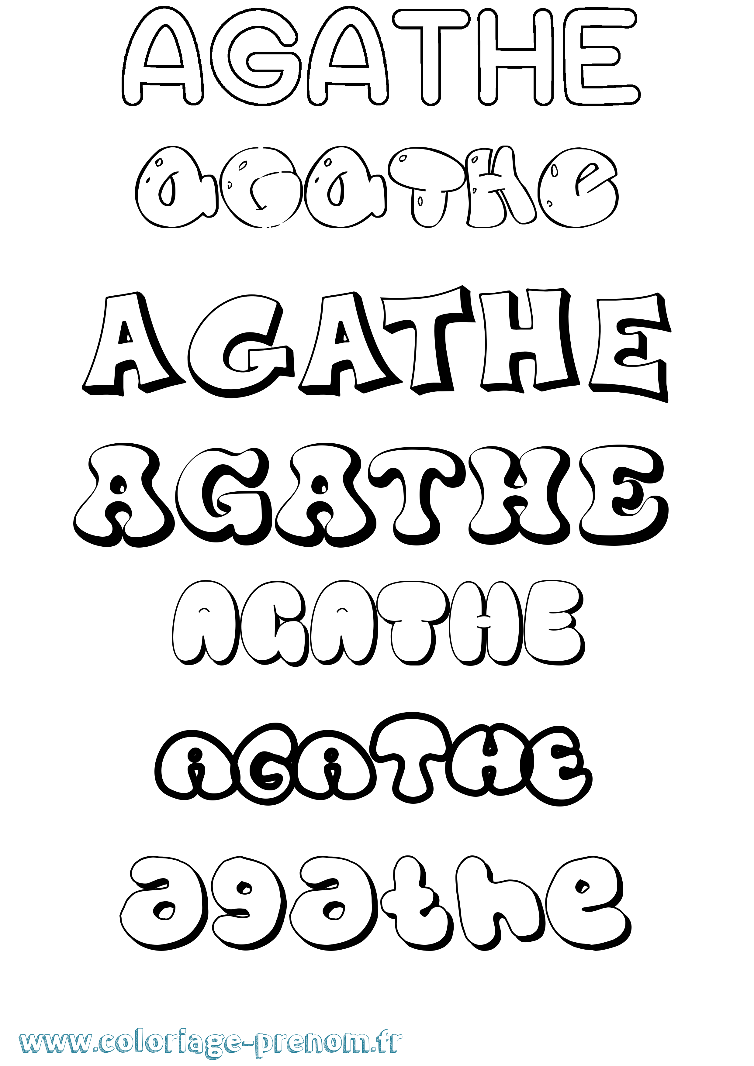 Coloriage prénom Agathe