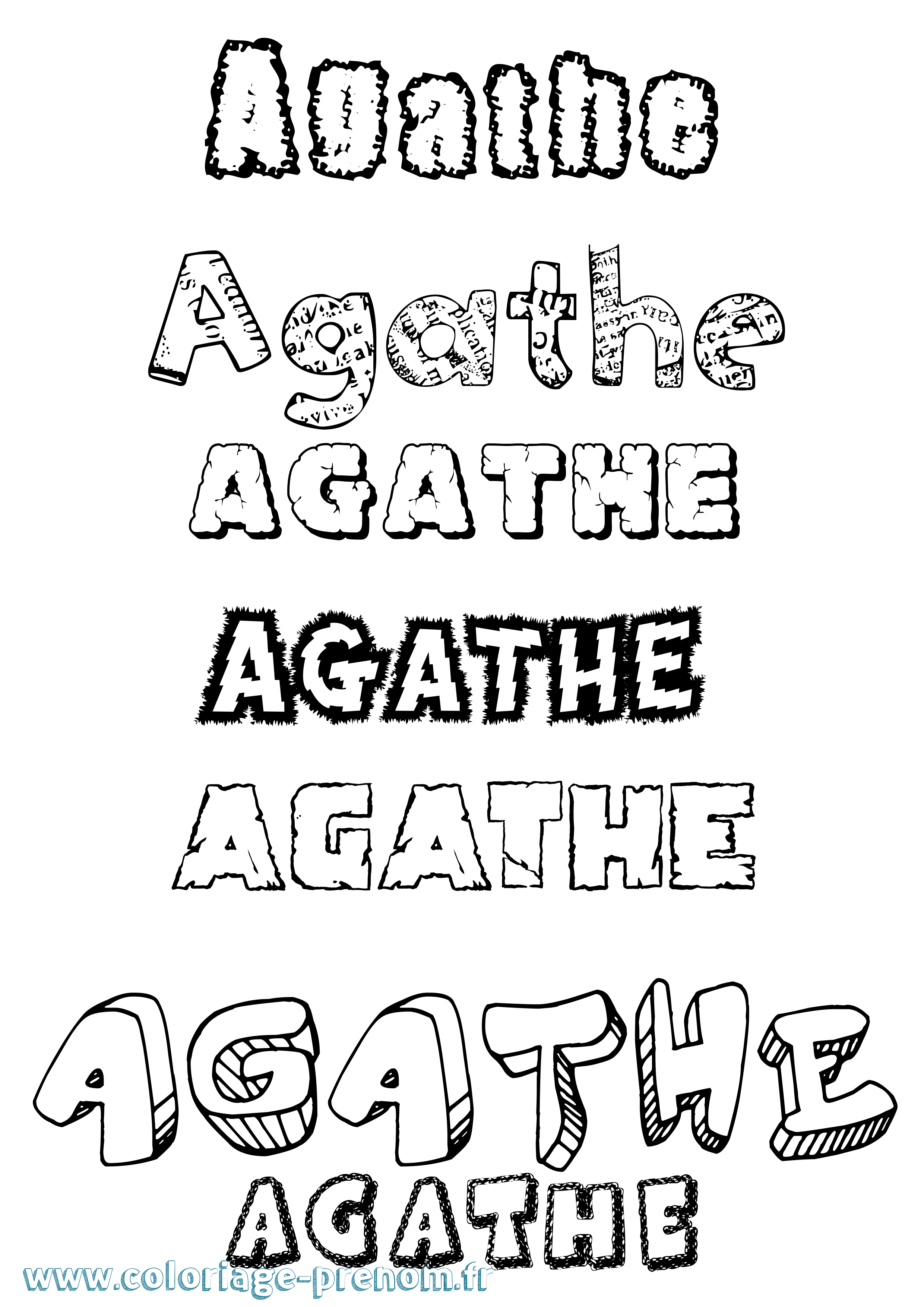 Coloriage prénom Agathe