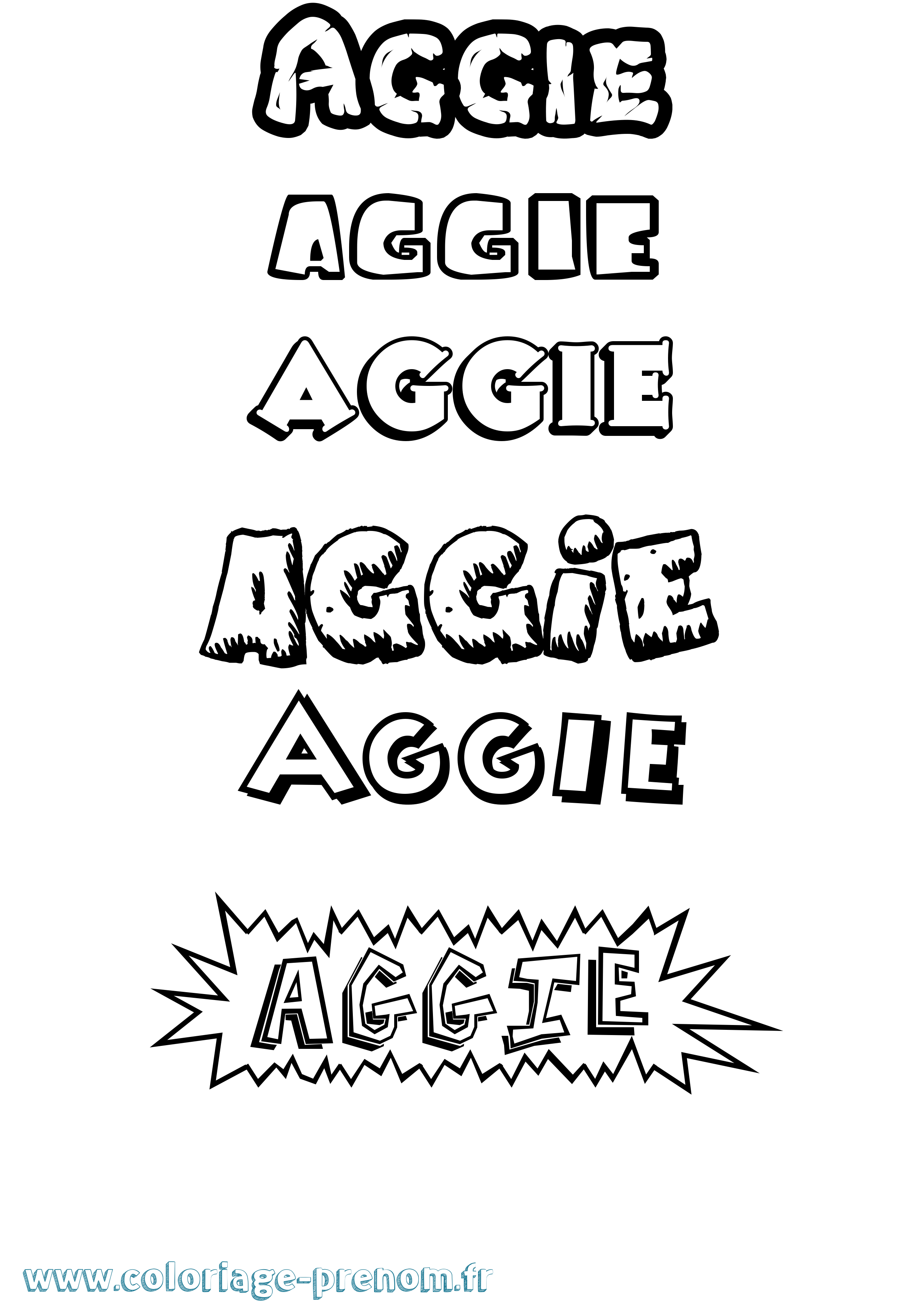 Coloriage prénom Aggie Dessin Animé