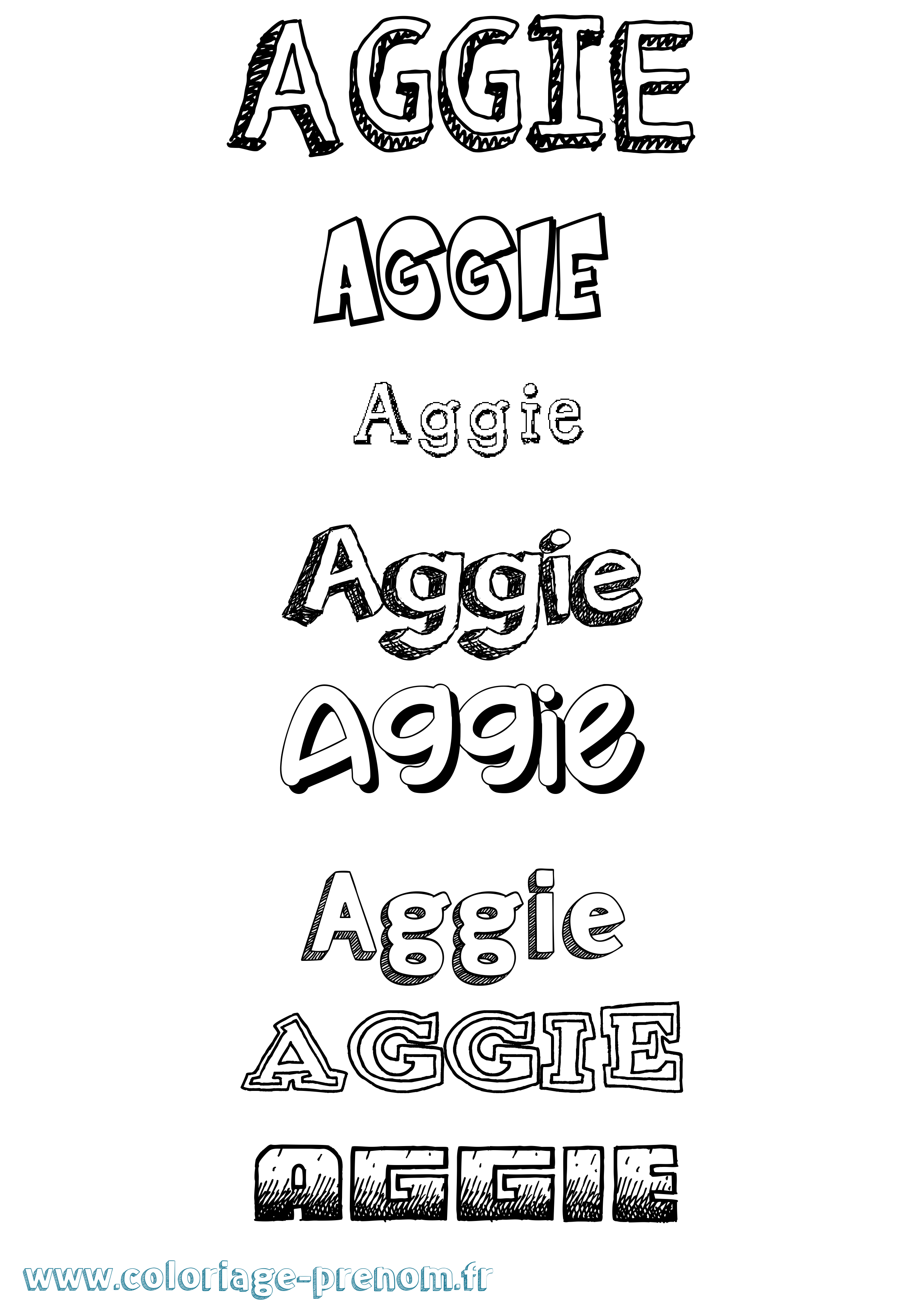 Coloriage prénom Aggie Dessiné