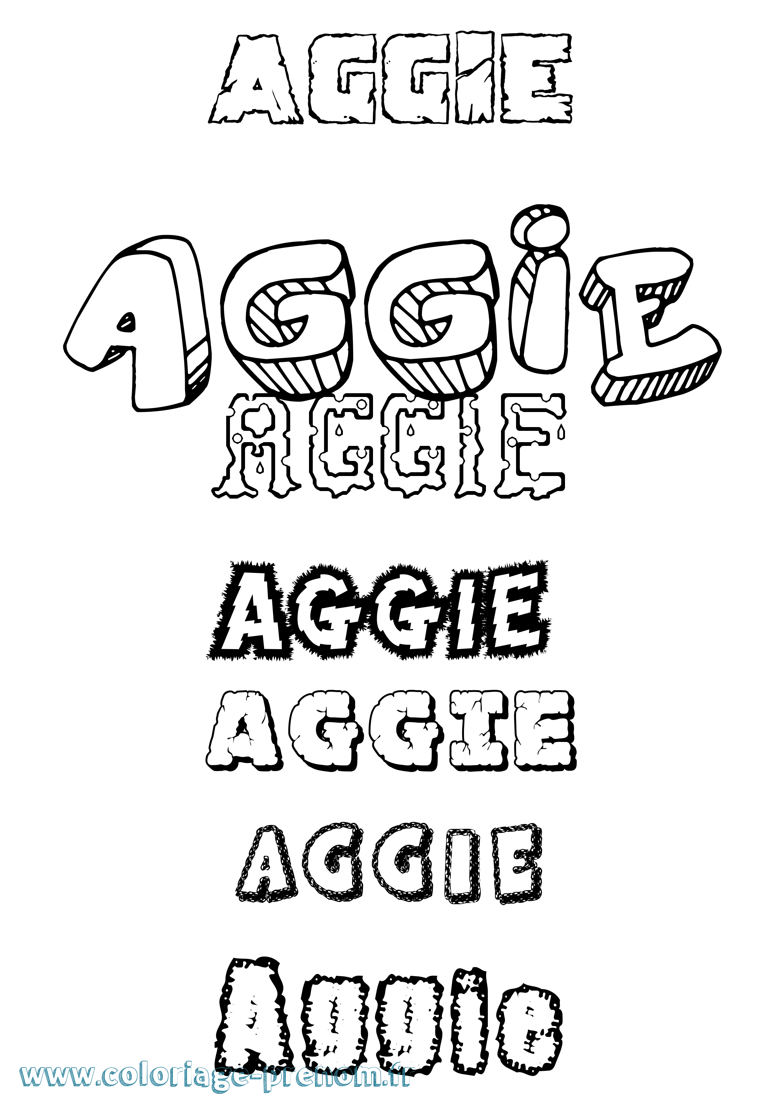 Coloriage prénom Aggie Destructuré