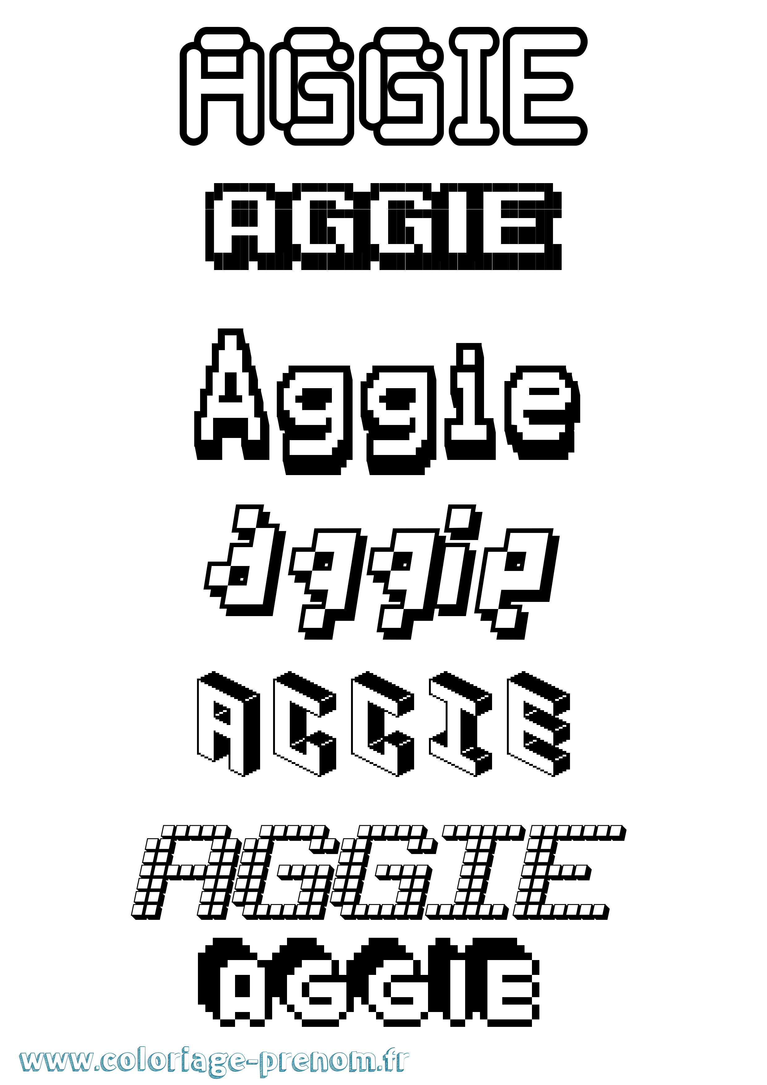 Coloriage prénom Aggie Pixel