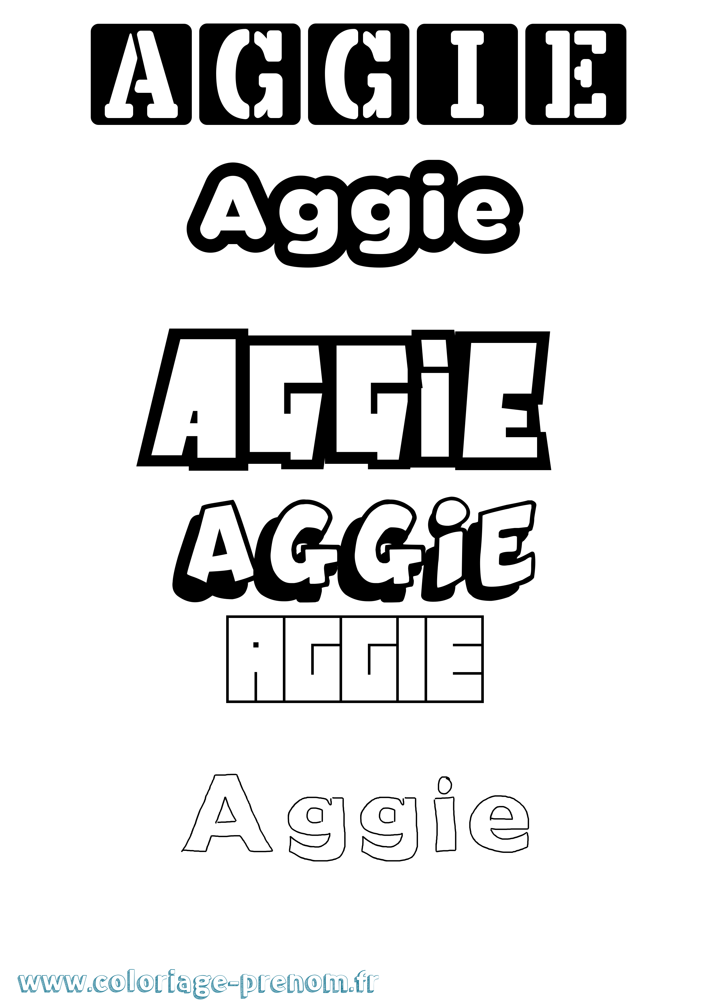 Coloriage prénom Aggie Simple