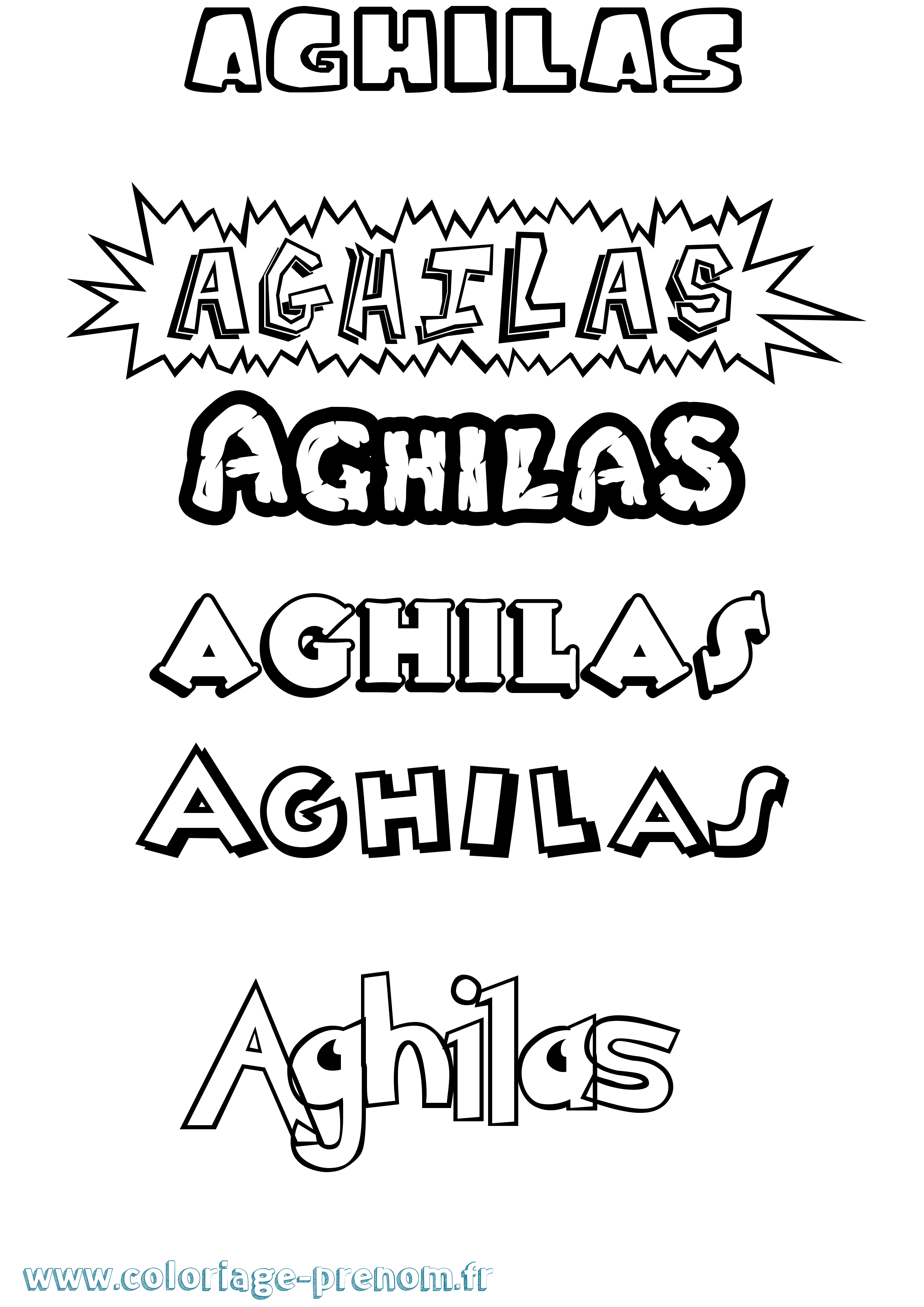 Coloriage Aghilas Dessin Animé Coloriage prénom Aghilas Dessin Animé