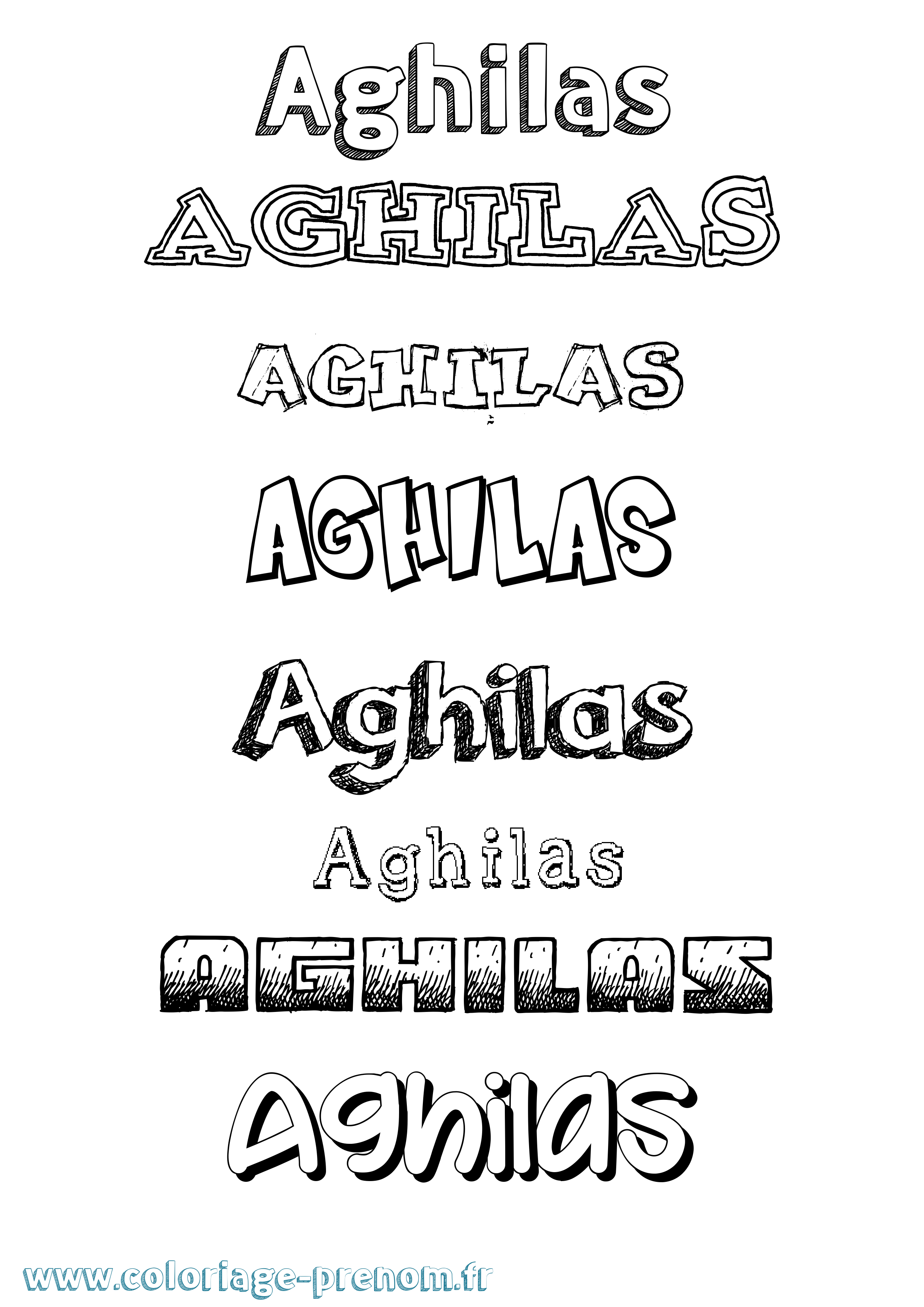 Coloriage Aghilas Dessiné Coloriage prénom Aghilas Dessiné