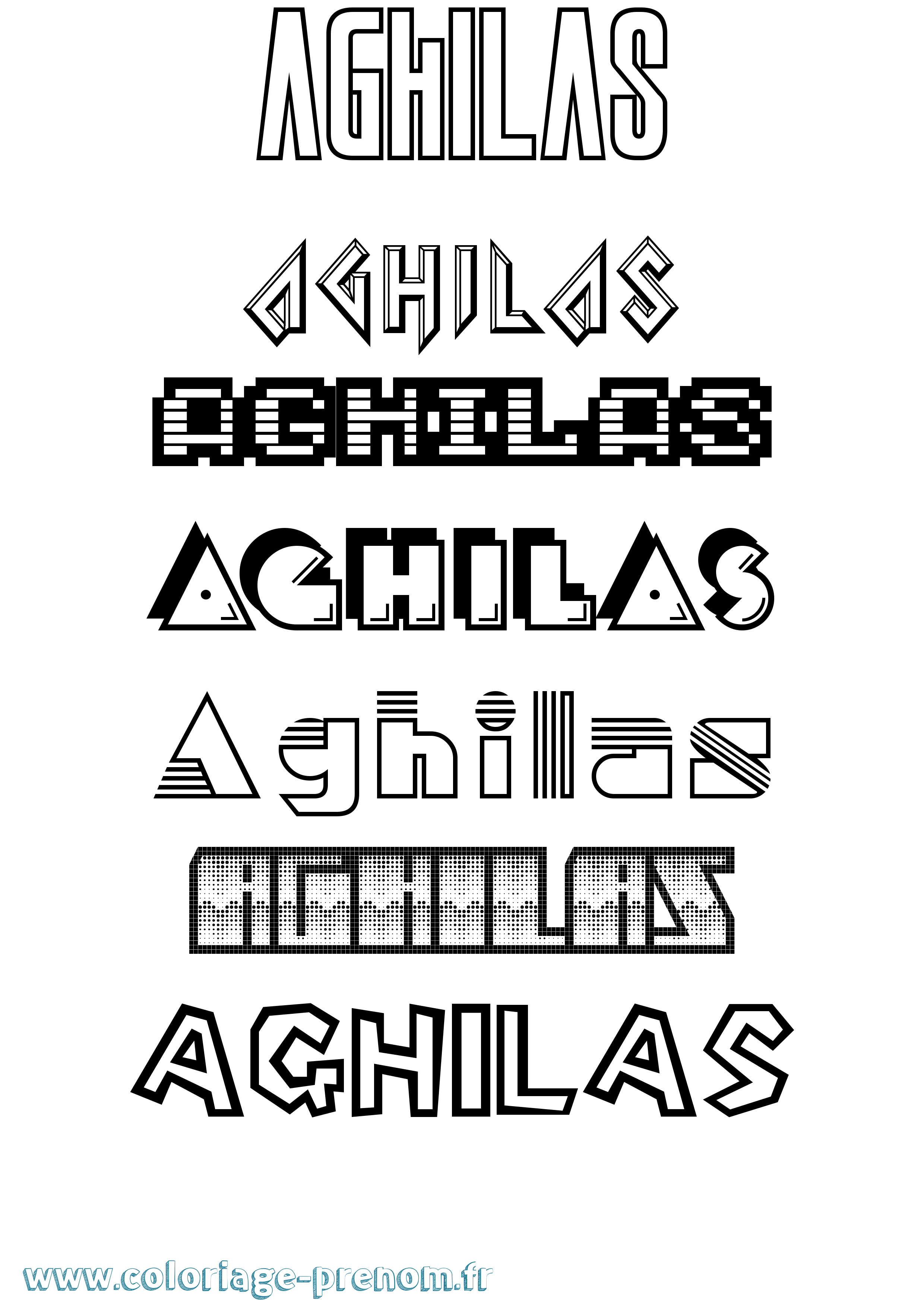 Coloriage prénom Aghilas Jeux Vidéos