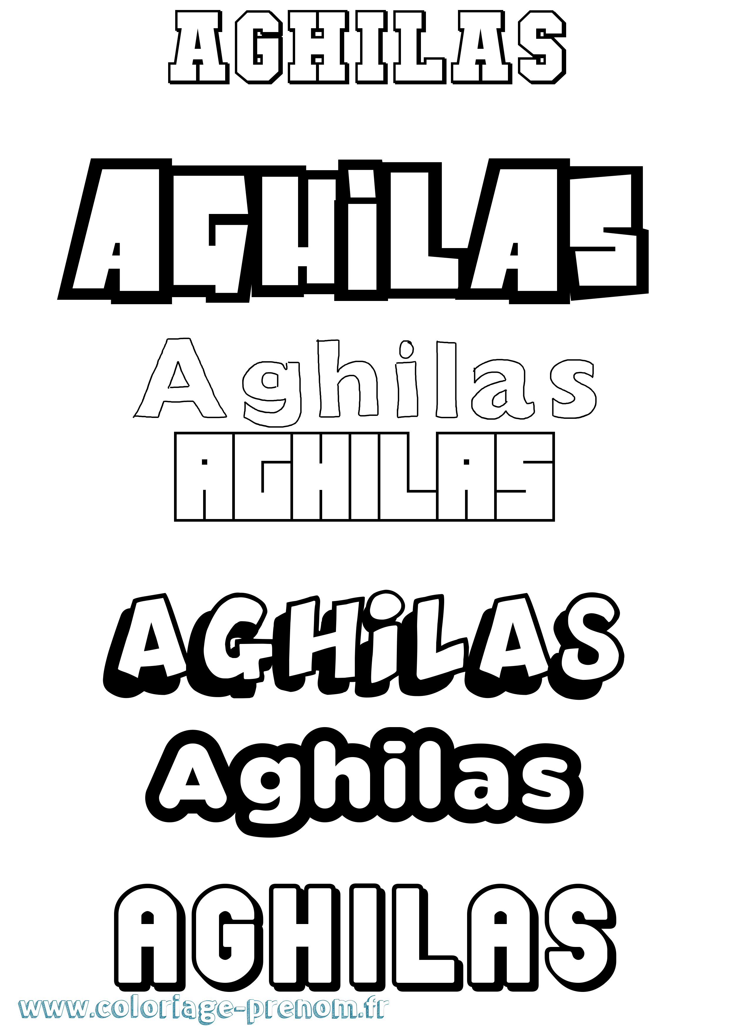 Coloriage Aghilas Simple Coloriage prénom Aghilas Simple